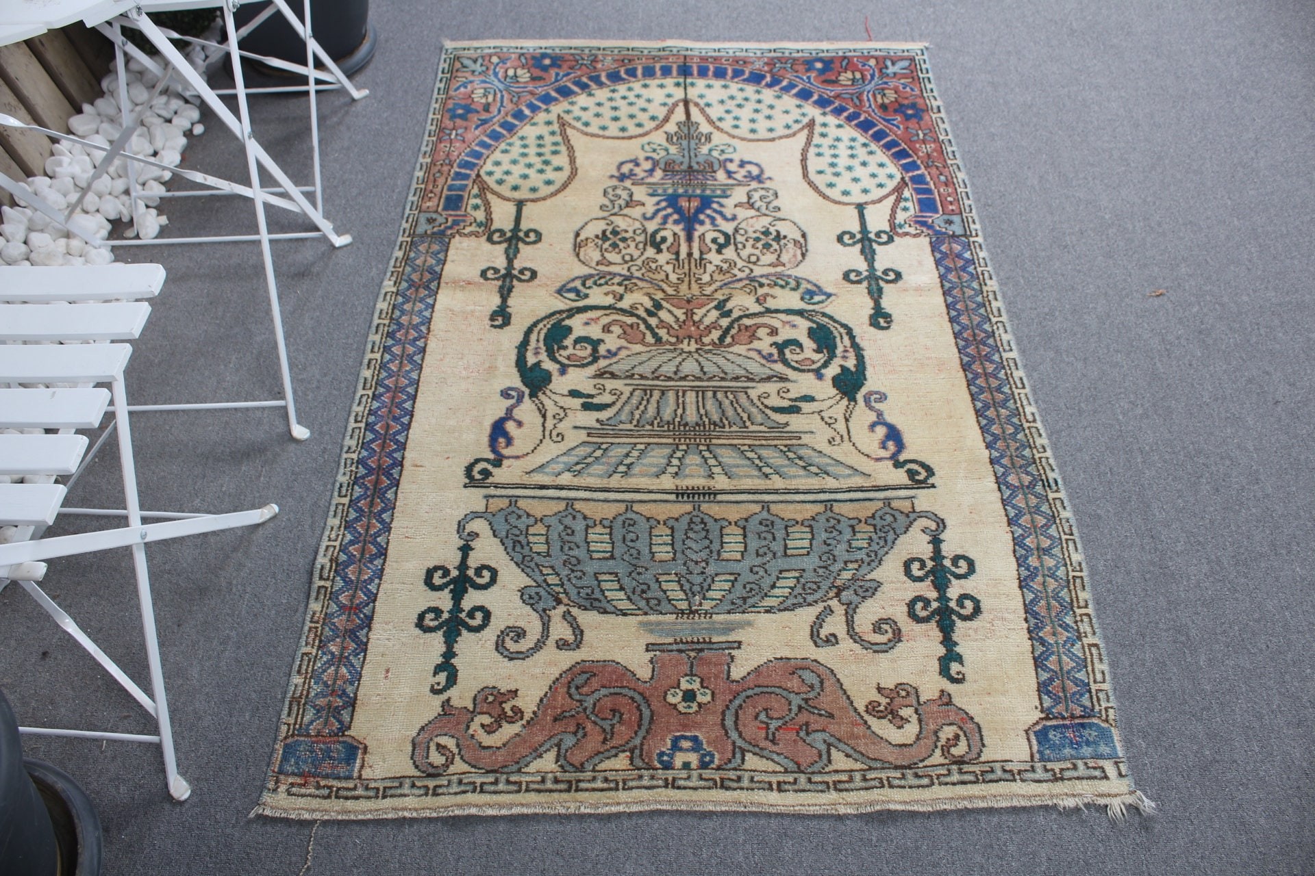 Mutfak Halısı, Giriş Halıları, Türk Halısı, Ev Dekor Halıları, Sanat Halıları, 3,4x5,4 ft Accent Halı, Çocuk Odası Halısı, Bej Ev Dekor Halısı, Vintage Halı