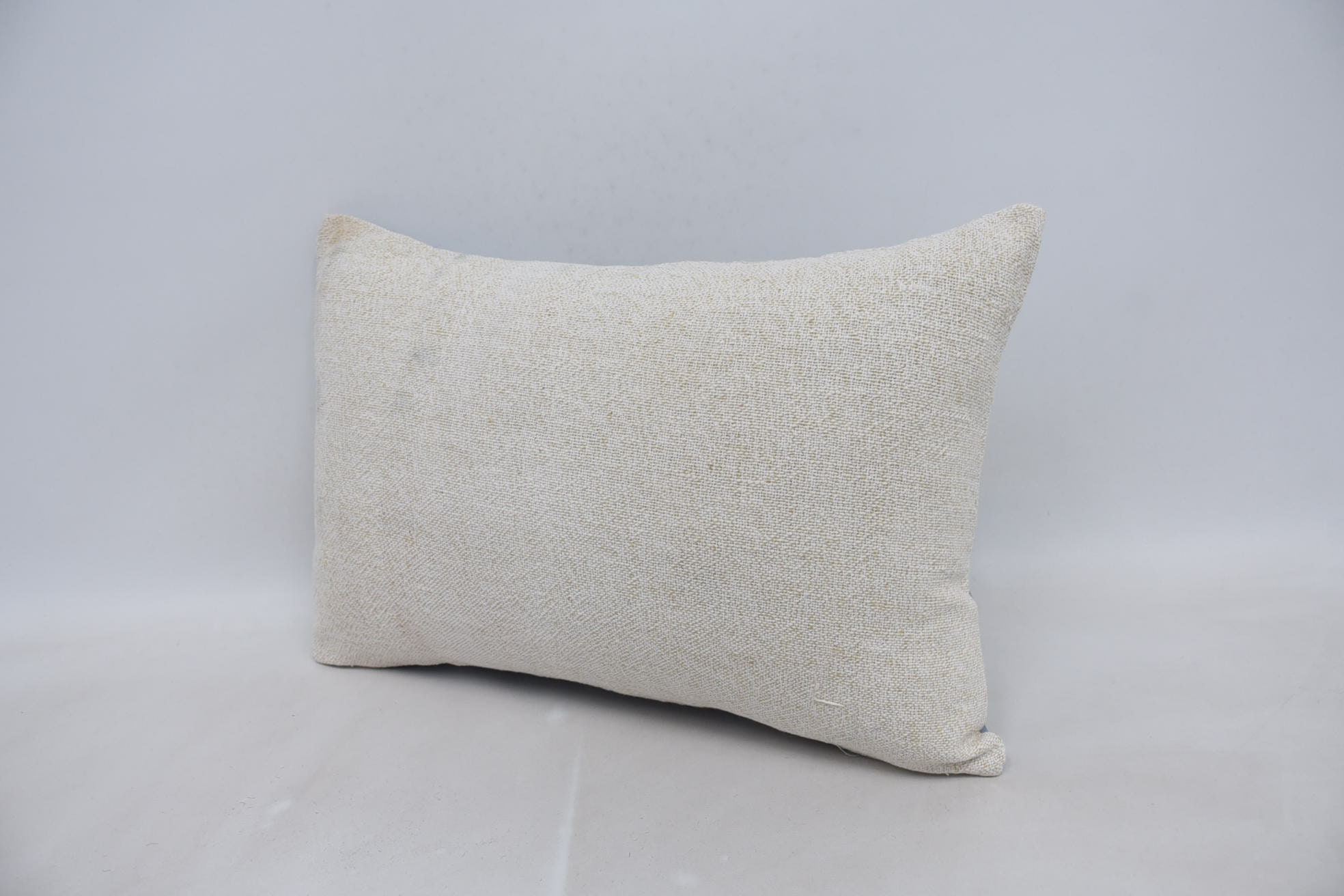 Handmade Kilim Cushion, 16"x24" White Pillow Sham, Vintage Kilim Throw Pillow, Pillow for Couch, Farmhouse Pillow Case