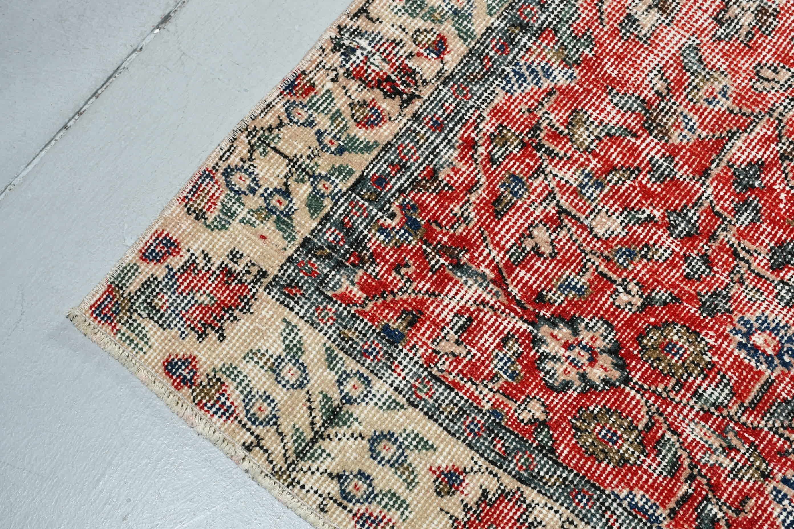 Vintage Rugs, 3.5x6.4 ft Accent Rugs, Kitchen Rug, Designer Rugs, Entry Rug, Turkish Rug, Red Oriental Rug, Anatolian Rugs