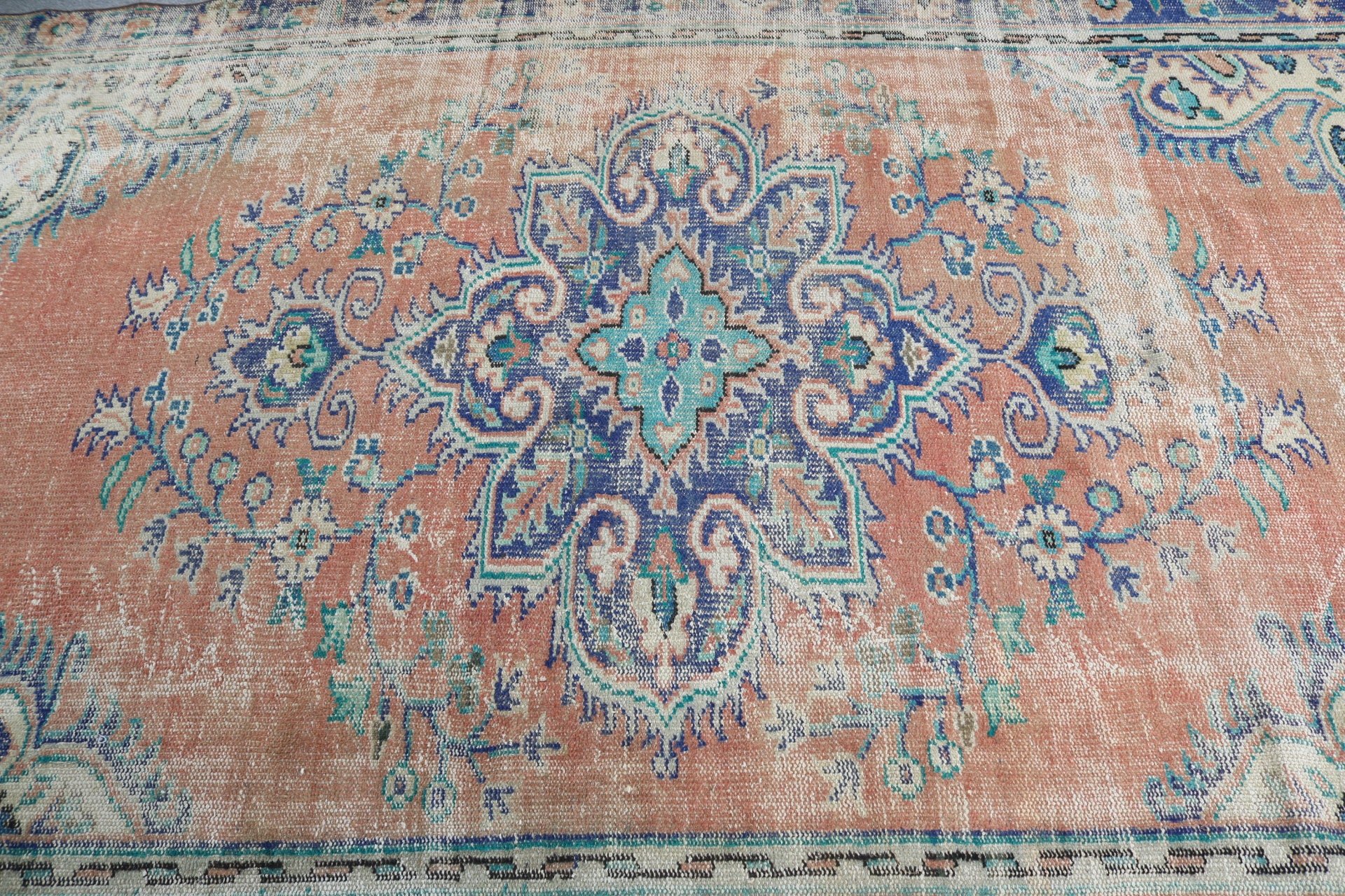 Büyük Oushak Halı, Yün Halılar, Vintage Dekor Halı, Kırmızı Oushak Halılar, Türk Halıları, Salon Halısı, 5.7x9.6 ft Büyük Halılar, Lüks Halılar, Vintage Halılar