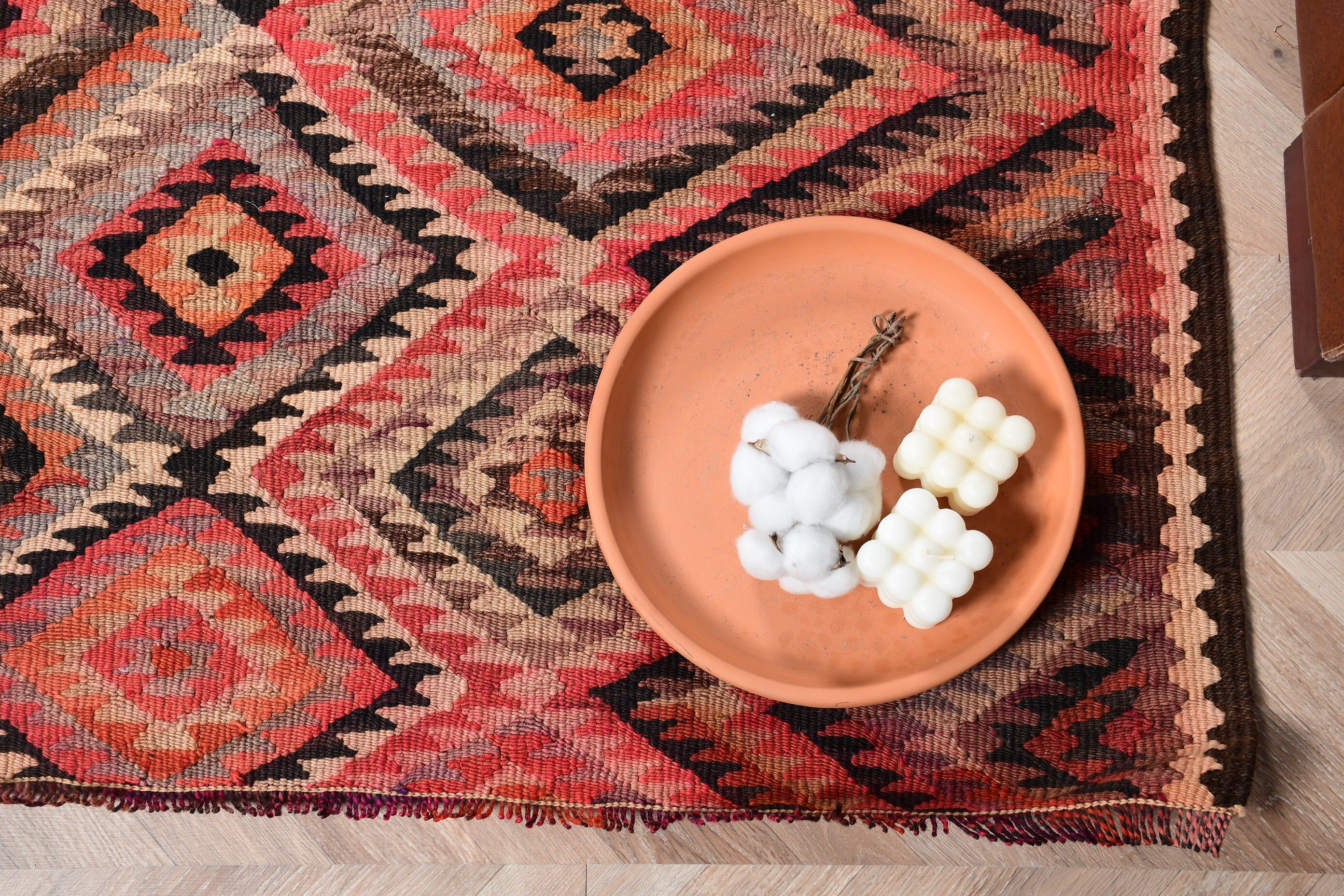 Ethnic Rug, Pink Oushak Rug, 3.8x8.1 ft Area Rugs, Indoor Rug, Turkish Rugs, Vintage Rug, Nursery Rugs, Bedroom Rug, Kilim