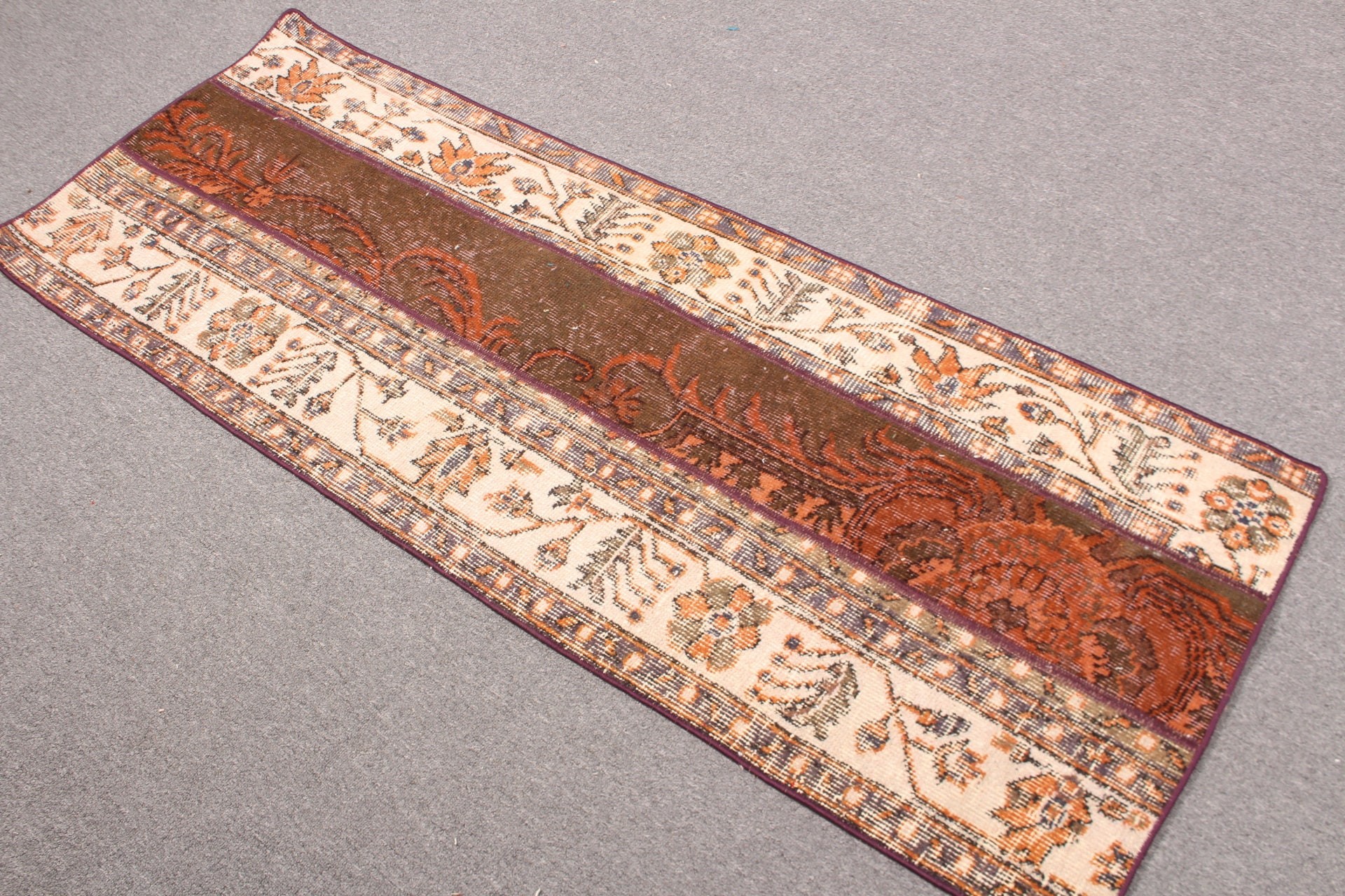 2x5.2 ft Runner Halıları, Koridor Halıları, Mutfak Halıları, Vintage Halı, Yatak Odası Halısı, Bej Yer Halıları, Ev Dekorasyonu Halıları, Türk Halısı, Parlak Halılar