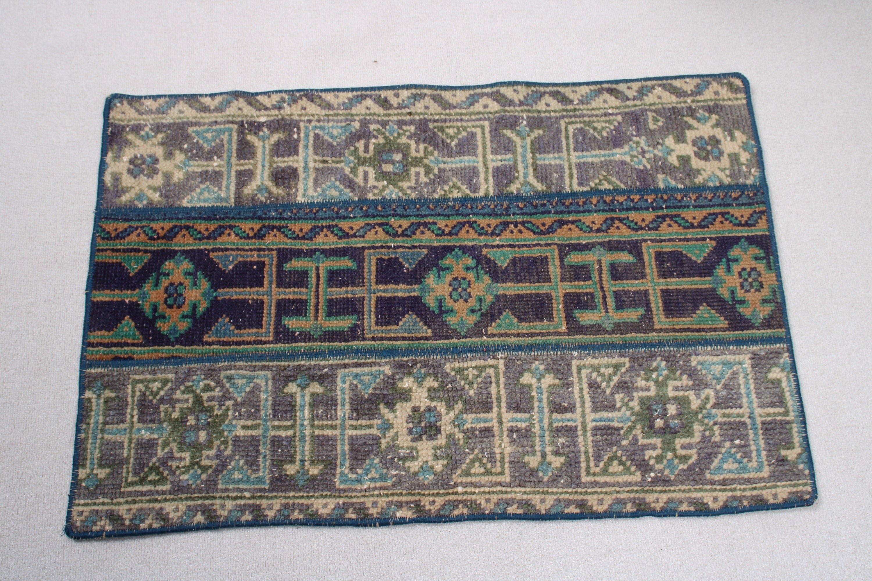 Yeşil Fas Halısı, Vintage Halılar, Yer Halısı, Giriş Halıları, Küçük Boho Halıları, 2x2,9 ft Küçük Halı, El Dokuma Halıları, Giriş Halıları, Türk Halısı