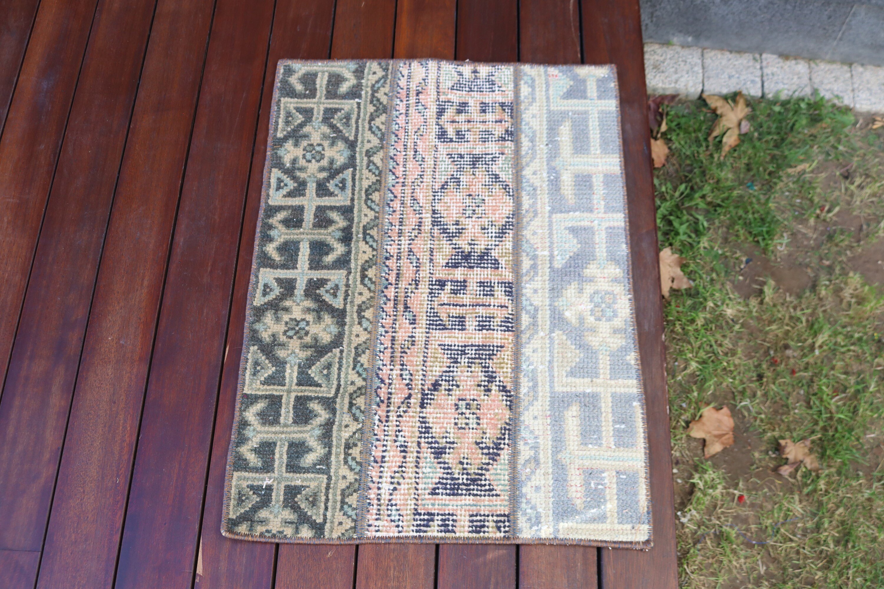 Yer Halıları, Vintage Halılar, Küçük Alan Halısı, Nötr Halı, Yeşil Boho Halı, Etnik Halı, 1.7x2.3 ft Küçük Halılar, Küçük Vintage Halılar, Türk Halısı