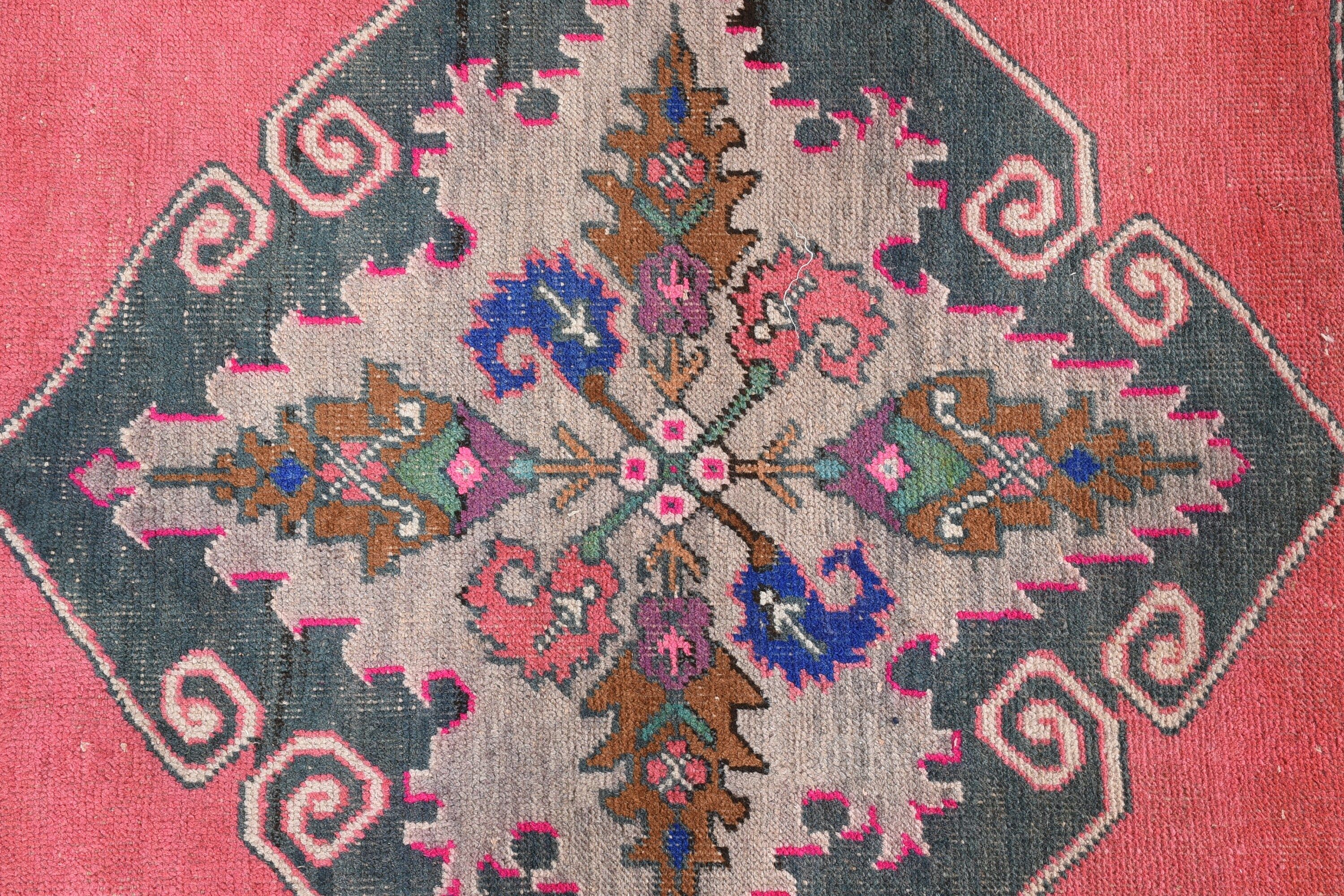 Bath Rug, Pink  2.6x2.8 ft Small Rug, Vintage Rug, Turkish Rug, Car Mat Rug, Rugs for Nursery, Bedroom Rug