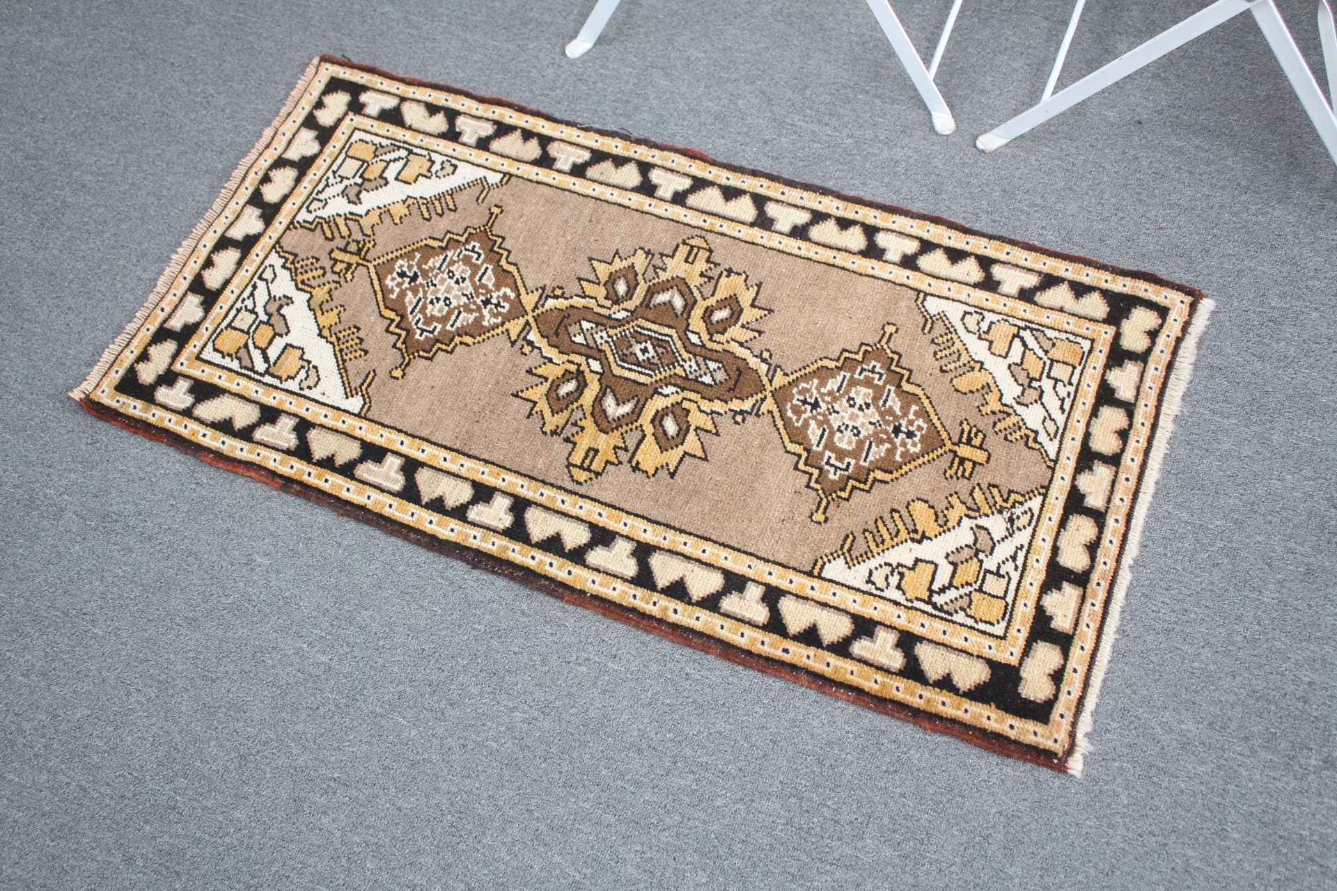 Turkish Rug, Car Mat Rug, Rugs for Entry, Nursery Rugs, 1.8x3.3 ft Small Rug, Bedroom Rug, Vintage Rugs, Brown Oriental Rug