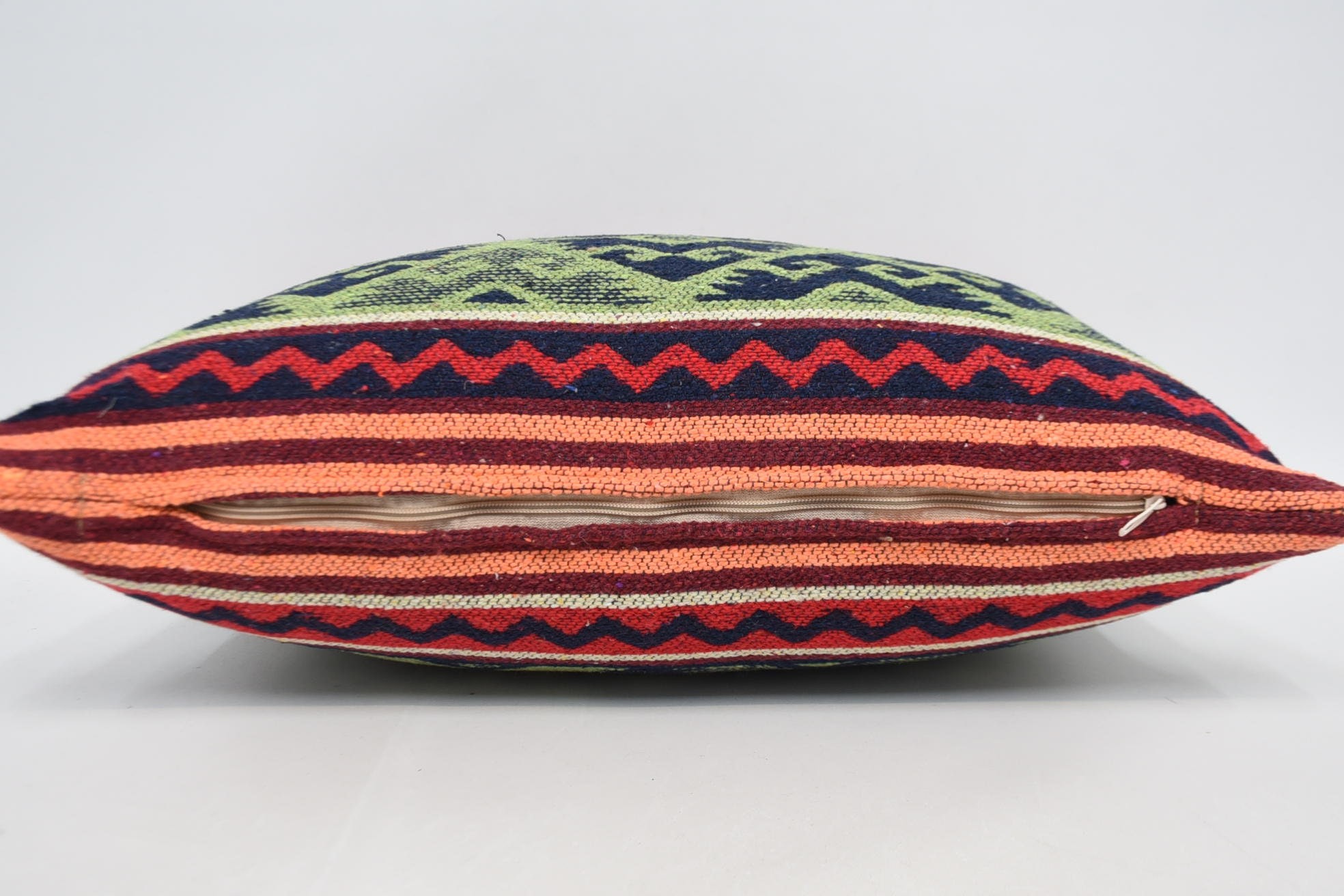 Lounge Throw Cushion, Pillow for Couch, 16"x24" Green Pillow Sham, Ethnical Kilim Rug Pillow, Kilim Pillow, Living Room Throw Cushion Case