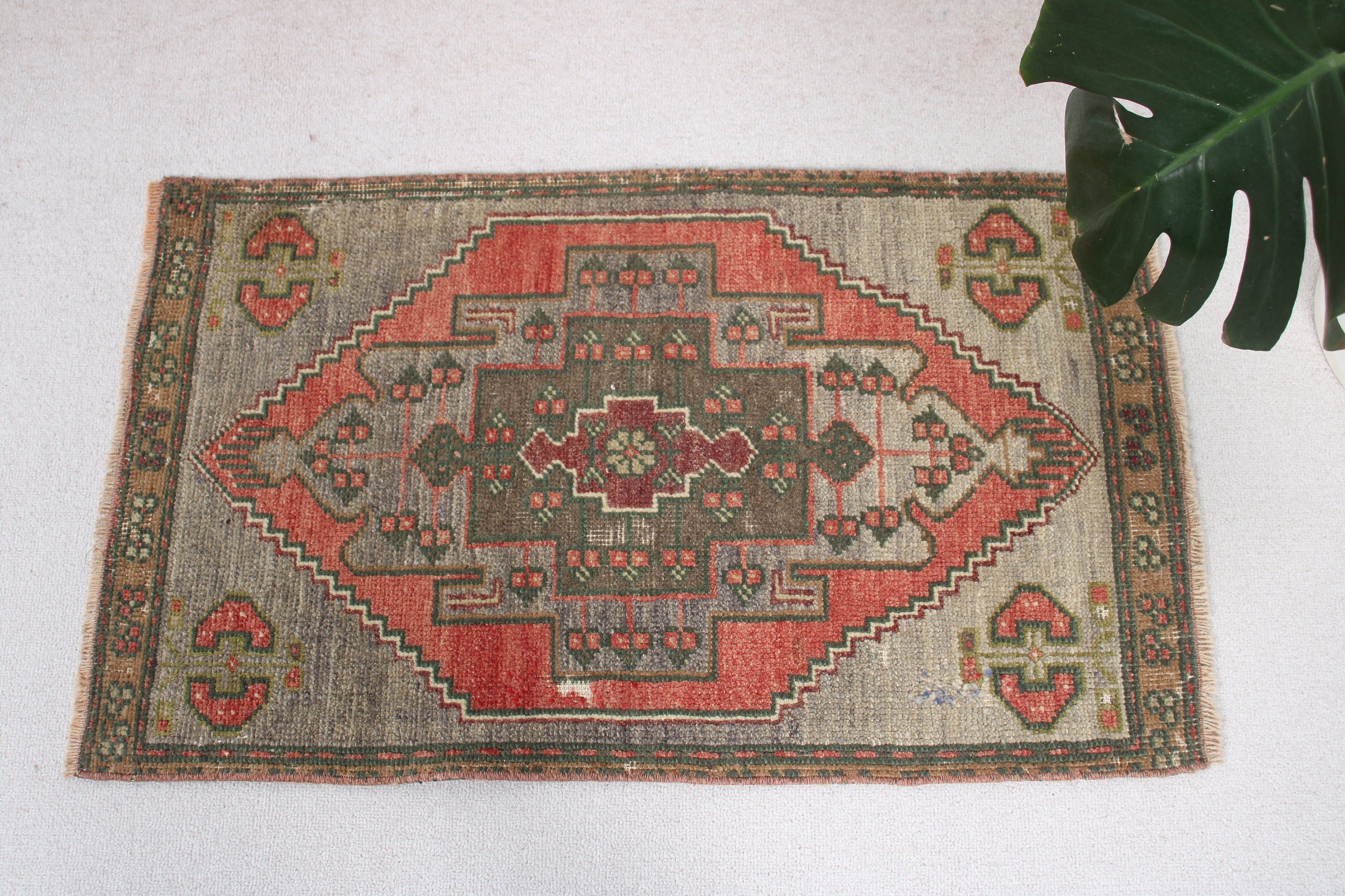 Araba Paspası Halıları, Giriş Halısı, Anadolu Halıları, 1.7x2.9 ft Küçük Halı, Mutfak Halıları, Vintage Halı, Türk Halıları, Yeşil Anadolu Halısı, Banyo Halıları