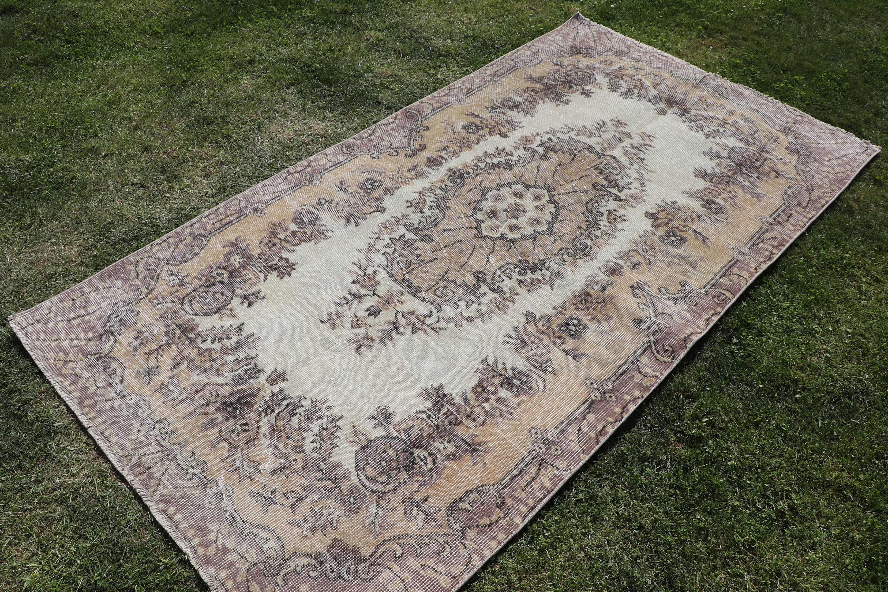 Oushak Bölge Halıları, Türk Halısı, Fas Halıları, Yatak Odası Halıları, Boho Halıları, Vintage Halılar, Yatak Odası Halısı, 3,8x7 ft Alan Halıları, Bej Lüks Halı