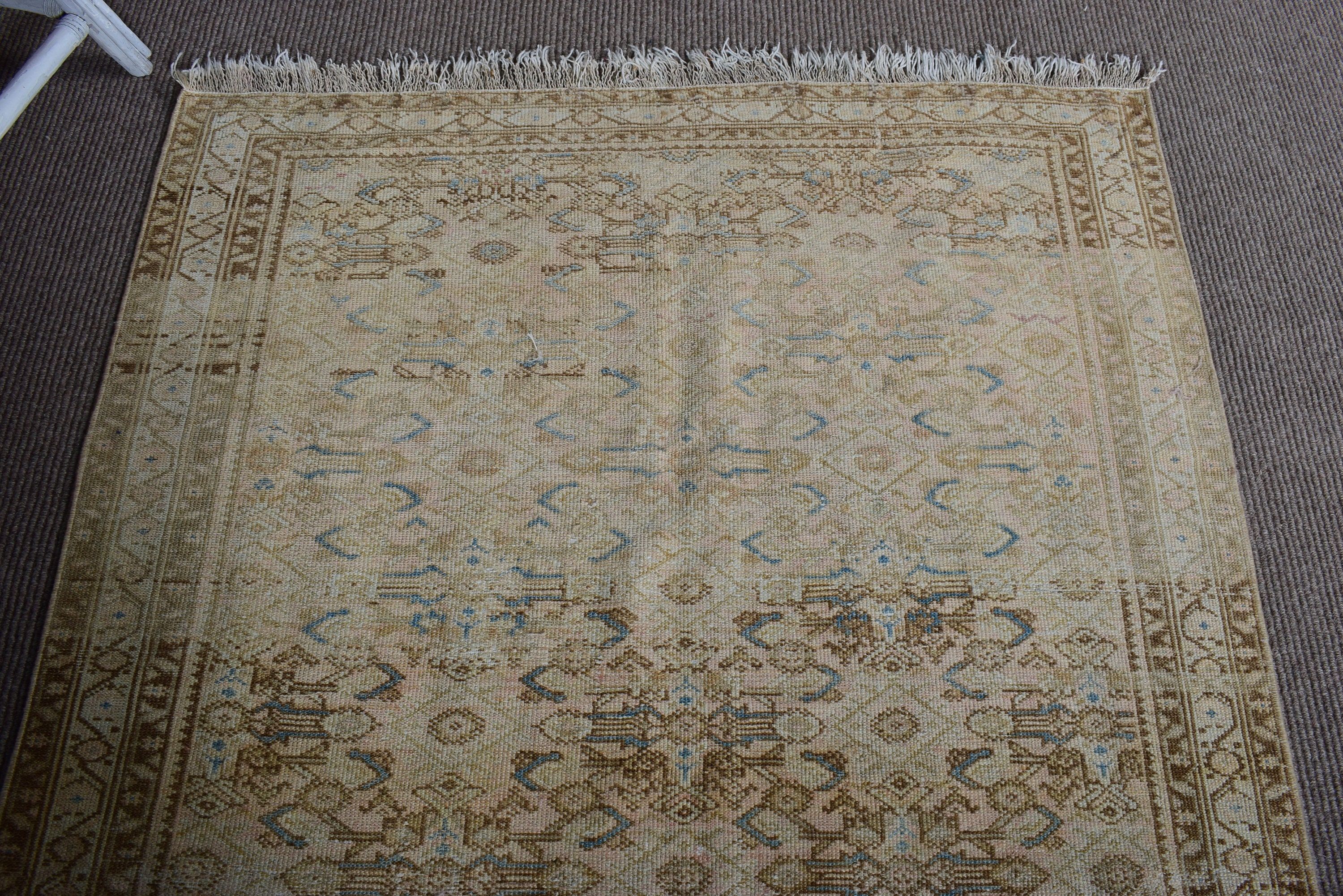 Bedroom Rug, Oushak Rugs, Boho Accent Rug, Turkish Rug, 3.7x6.3 ft Accent Rug, Vintage Rugs, Modern Rugs, Brown Cool Rugs, Exotic Rug