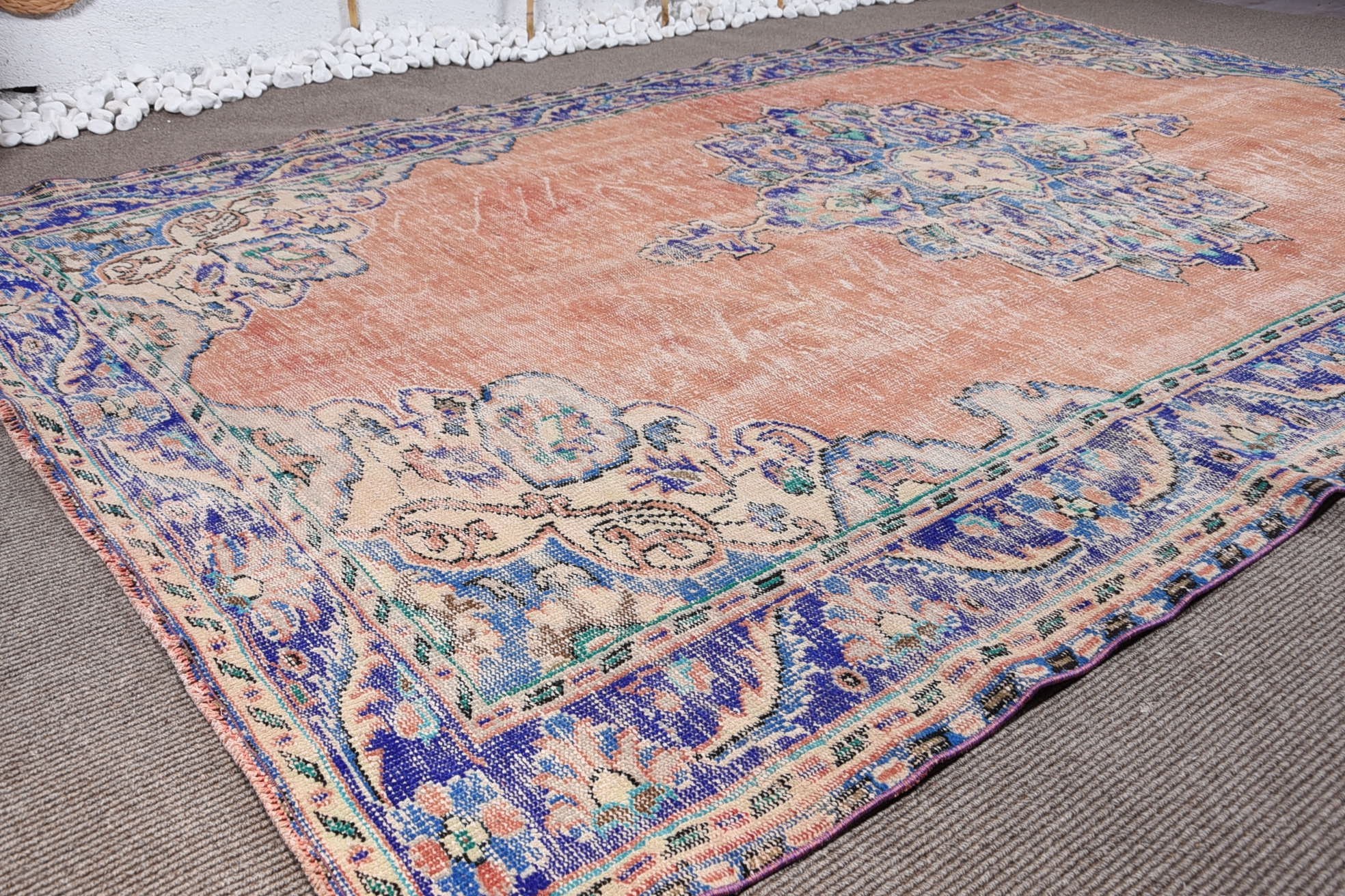 Oturma Odası Halısı, Salon Halısı, 6.8x10.5 ft Büyük Boy Halı, Mutfak Halısı, Eklektik Halı, Türk Halısı, Oturma Odası Halıları, Havalı Halı, Vintage Halı