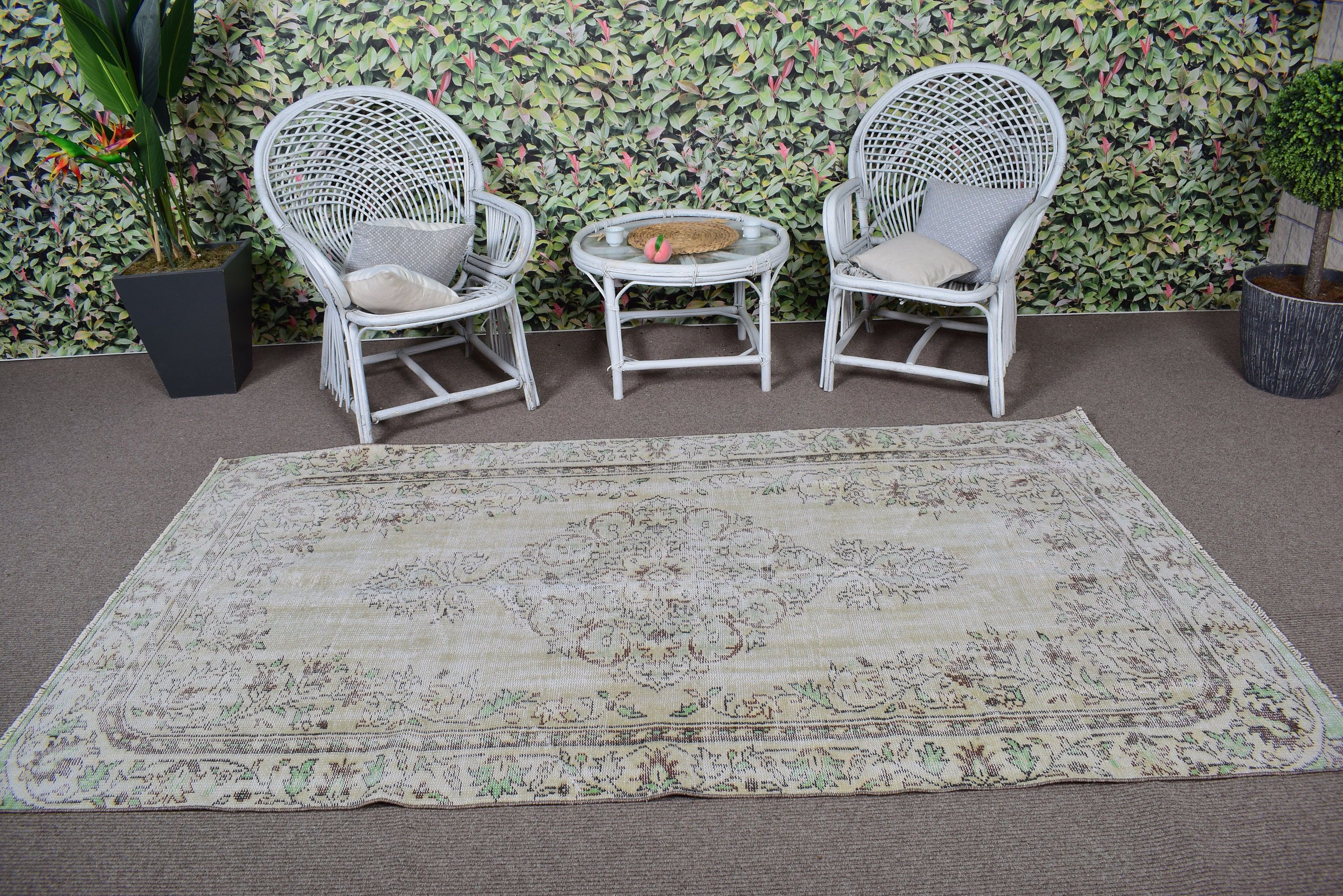 Boho Bölge Halıları, Düz Dokuma Halı, Yeşil Yer Halıları, Çocuk Odası Halıları, Türk Halıları, Aztek Halıları, Vintage Halılar, Antika Halı, 4,6x8,3 ft Alan Halısı