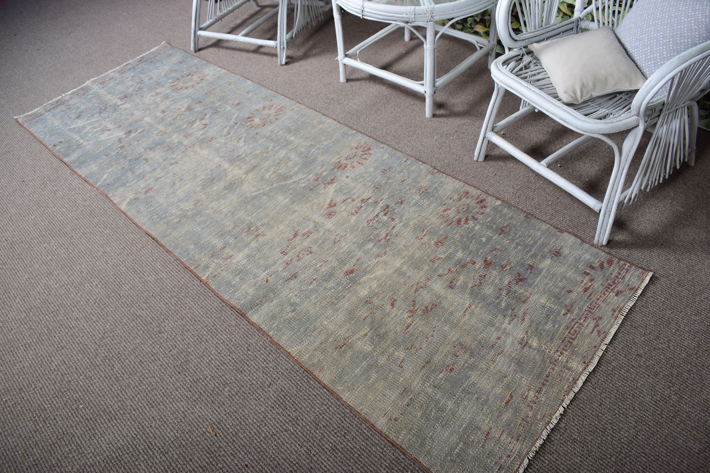 2.8x8.3 ft Runner Rugs, Outdoor Rugs, Vintage Rug, Turkish Rug, Gray Antique Rug, Beni Ourain Runner Rugs, Handwoven Rugs, Kitchen Rugs