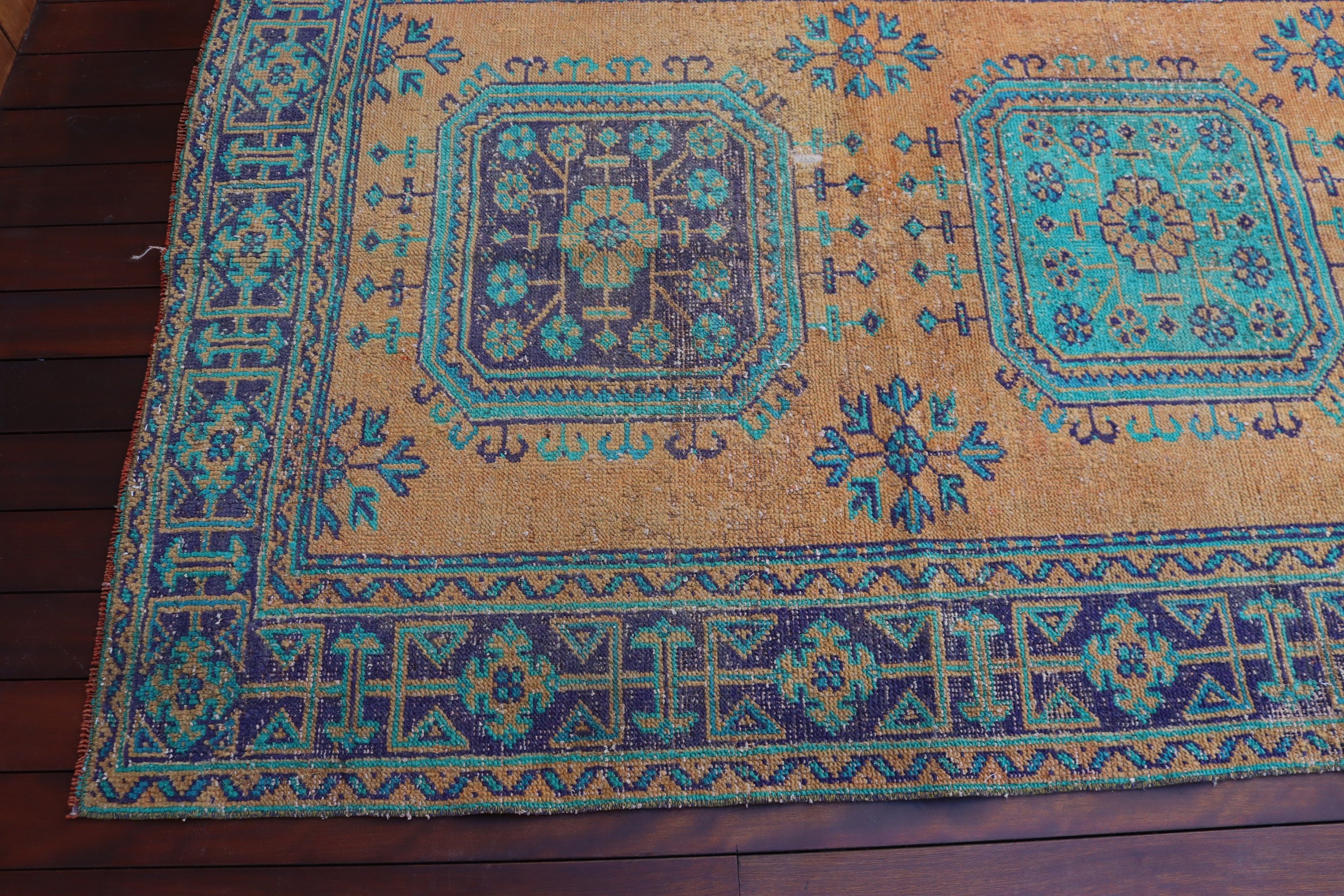 Boho Halıları, 4.2x11.4 ft Runner Halıları, Uzun Koşucu Halıları, Türk Halıları, Vintage Halı, Anadolu Halıları, Turuncu Fas Halısı, Koridor Halısı