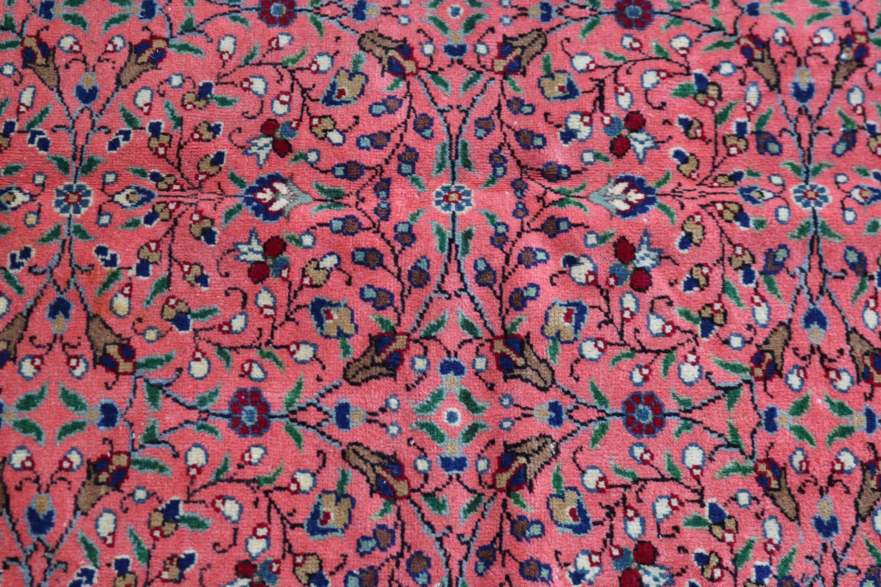 Türk Halısı, Yemek Odası Halıları, 5.7x9.4 ft Büyük Halılar, Büyük Vintage Halılar, Oushak Halısı, Pembe Ev Dekor Halıları, Açıklama Halıları, Vintage Halı