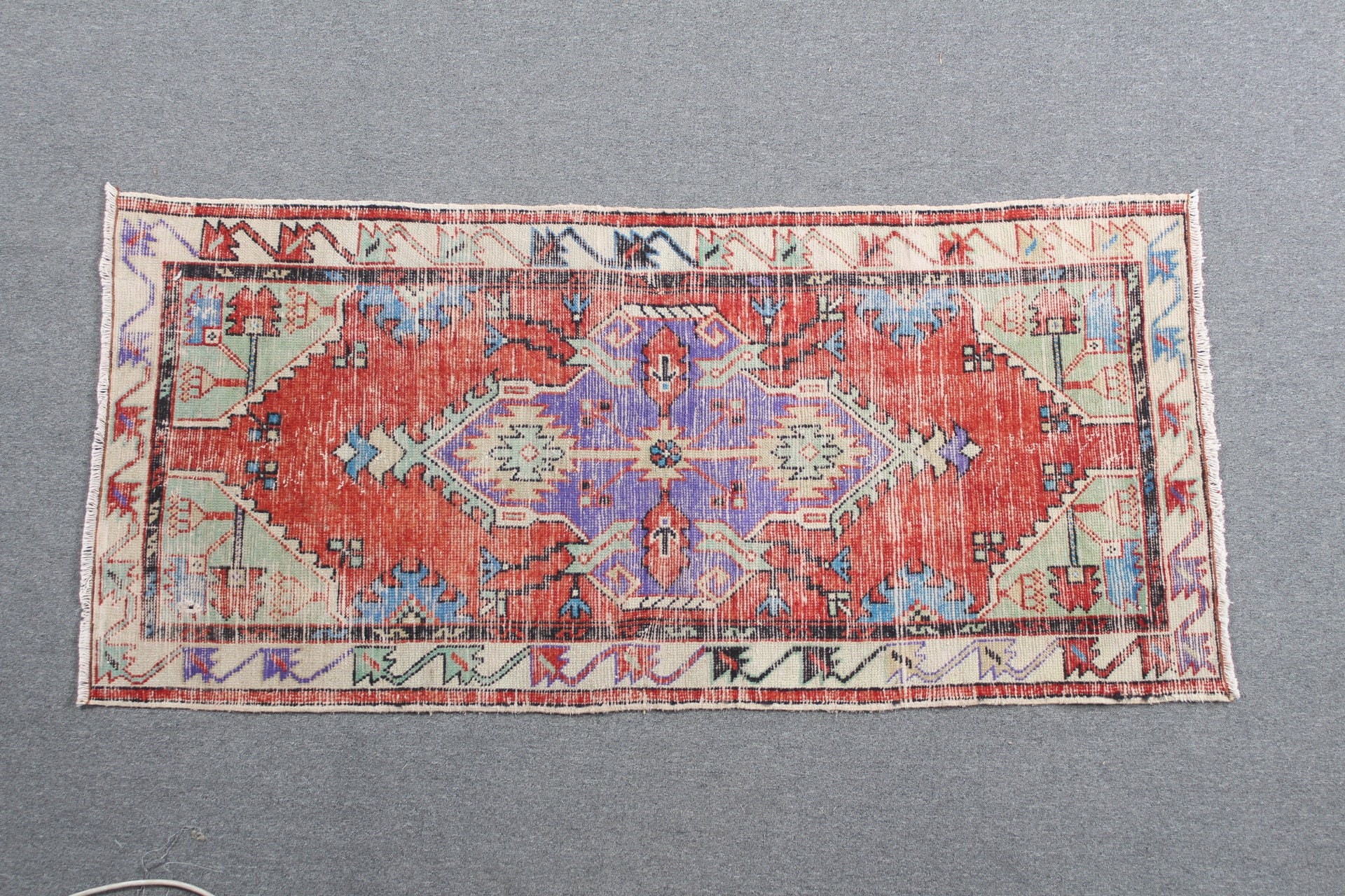 Duvara Asılı Halı, Kapı Paspası Halısı, Kırmızı Soğuk Halı, Oryantal Halı, Banyo Halıları, Vintage Halılar, Oushak Halısı, Türk Halısı, 2,6x5,4 ft Küçük Halı