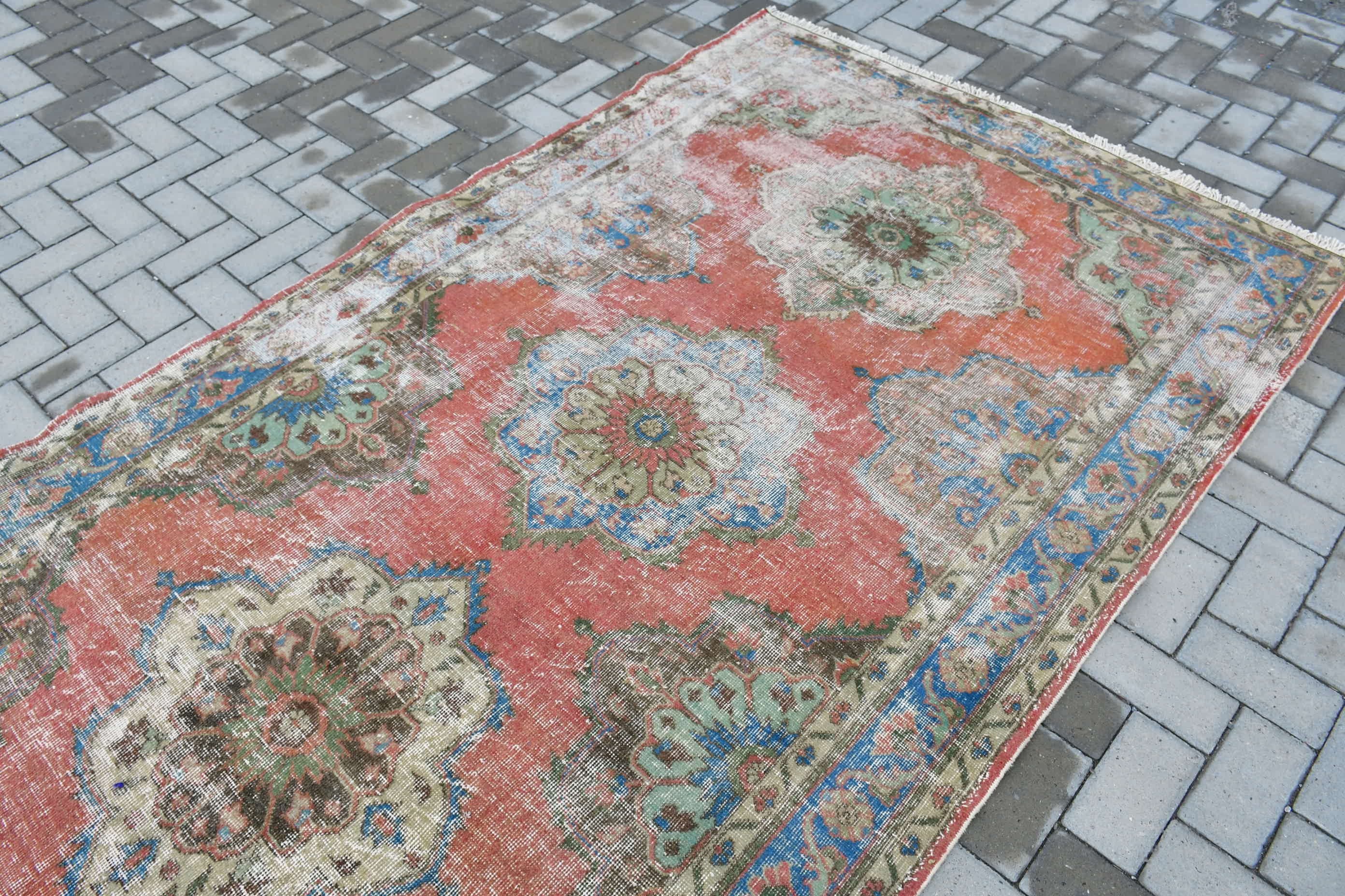 Anadolu Halısı, Mutfak Halıları, Koridor Halısı, Oushak Halısı, 4,8x12,6 ft Runner Halısı, Vintage Halılar, Kırmızı Oryantal Halı, Türk Halısı, Retro Halı