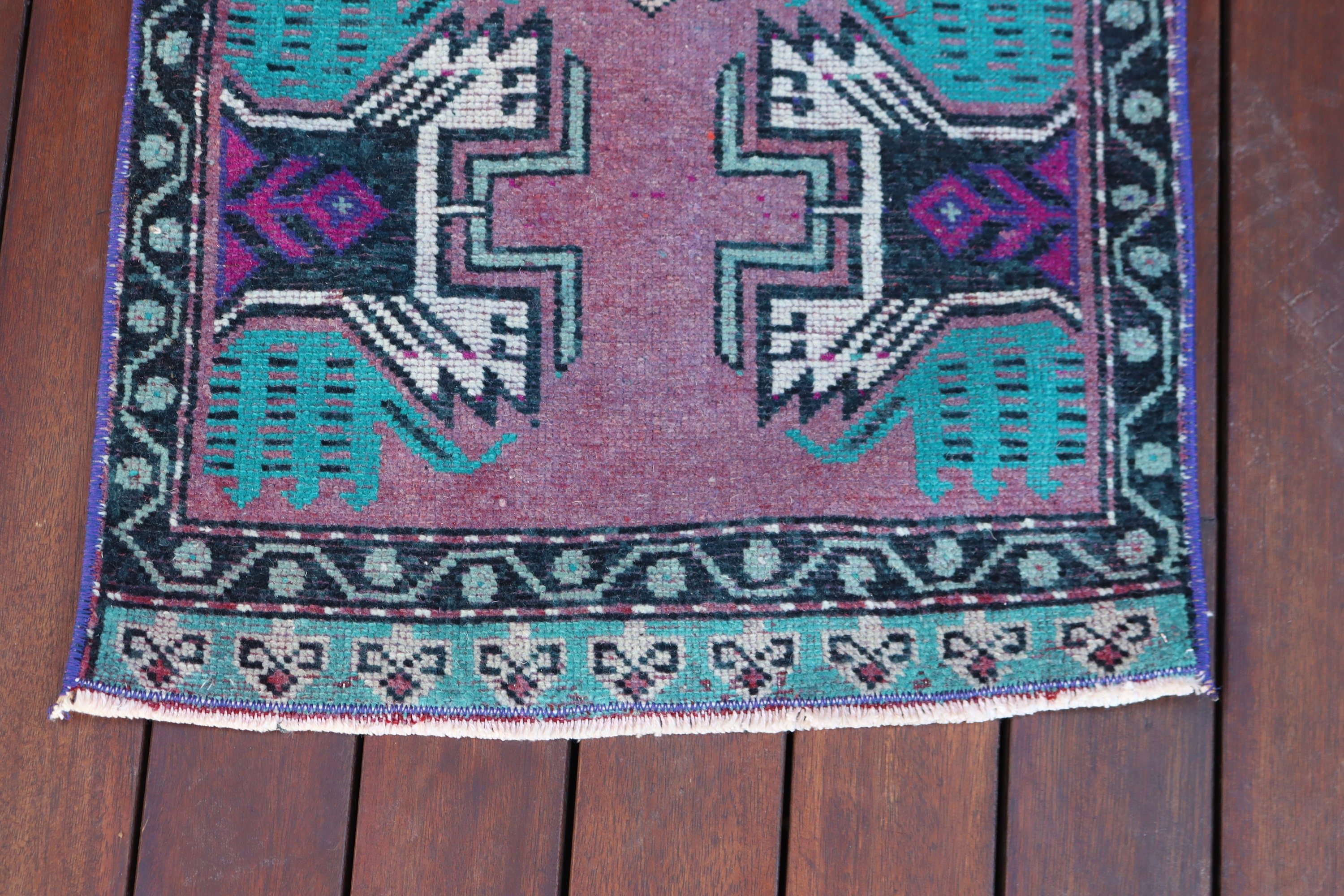 Decorative Rugs, Purple Antique Rug, Boho Rug, Wall Hanging Rugs, Bath Rugs, Oushak Rugs, Vintage Rugs, 1.6x3.3 ft Small Rugs, Turkish Rugs