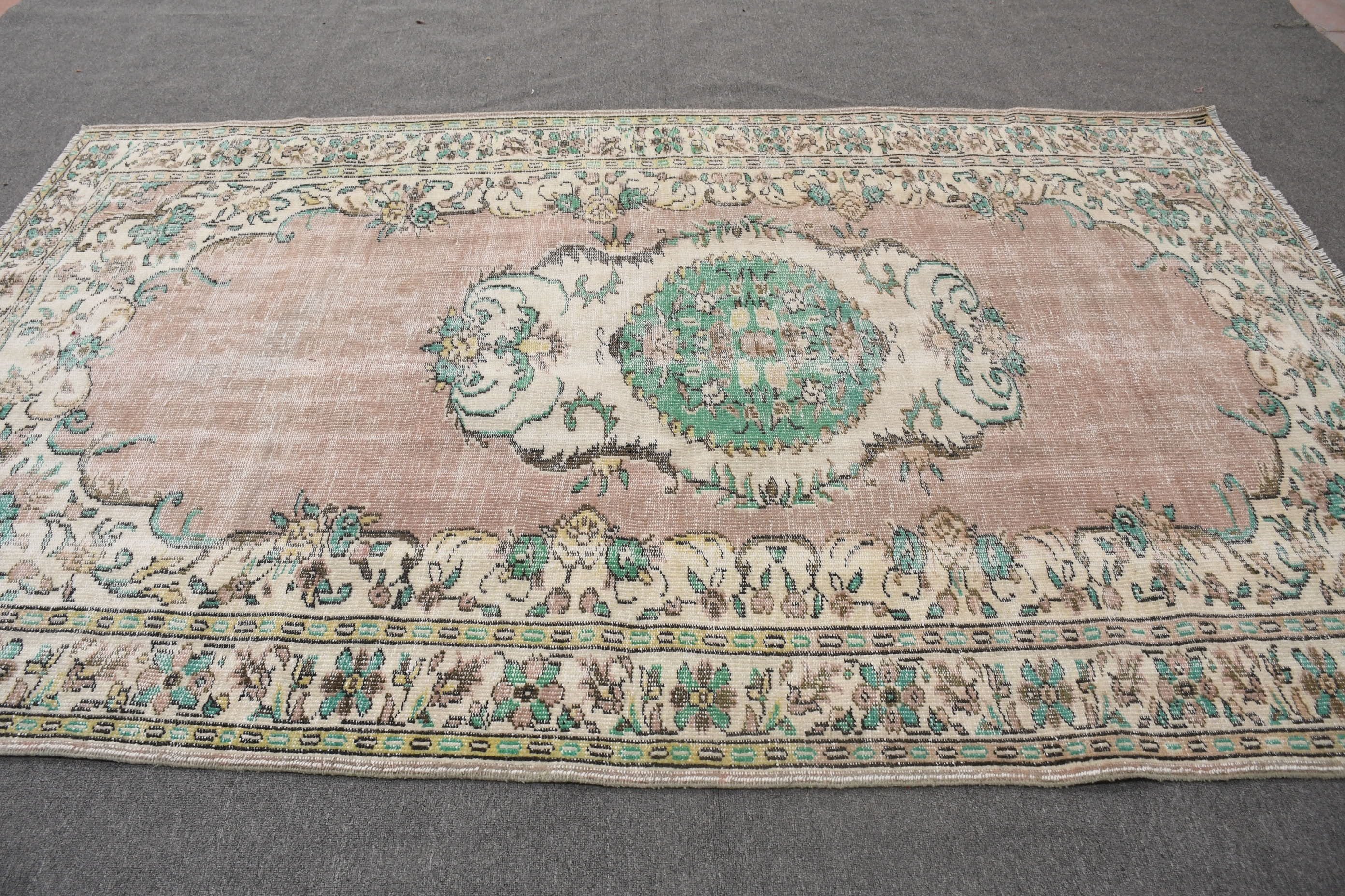 5.7x9.4 ft Büyük Halı, Mutfak Halısı, Yatak Odası Halıları, Yün Halı, Büyük Yün Halı Halıları, Vintage Halı, Oturma Odası Halıları, Bej Soğuk Halı, Türk Halıları