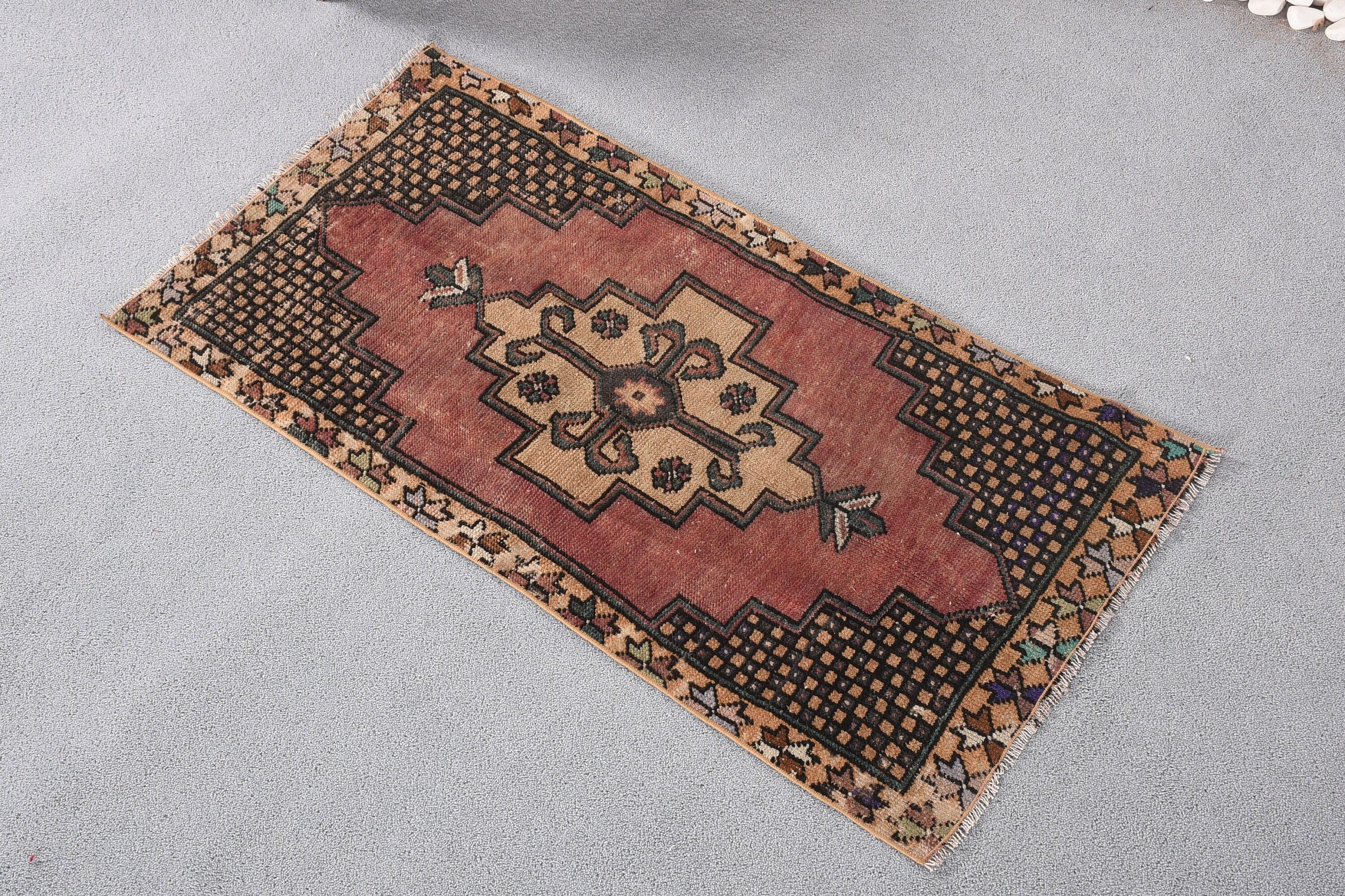 Vintage Rugs, Brown Bedroom Rug, Rugs for Car Mat, 2x3.8 ft Small Rugs, Moroccan Rug, Nursery Rug, Turkish Rugs, Bath Rugs