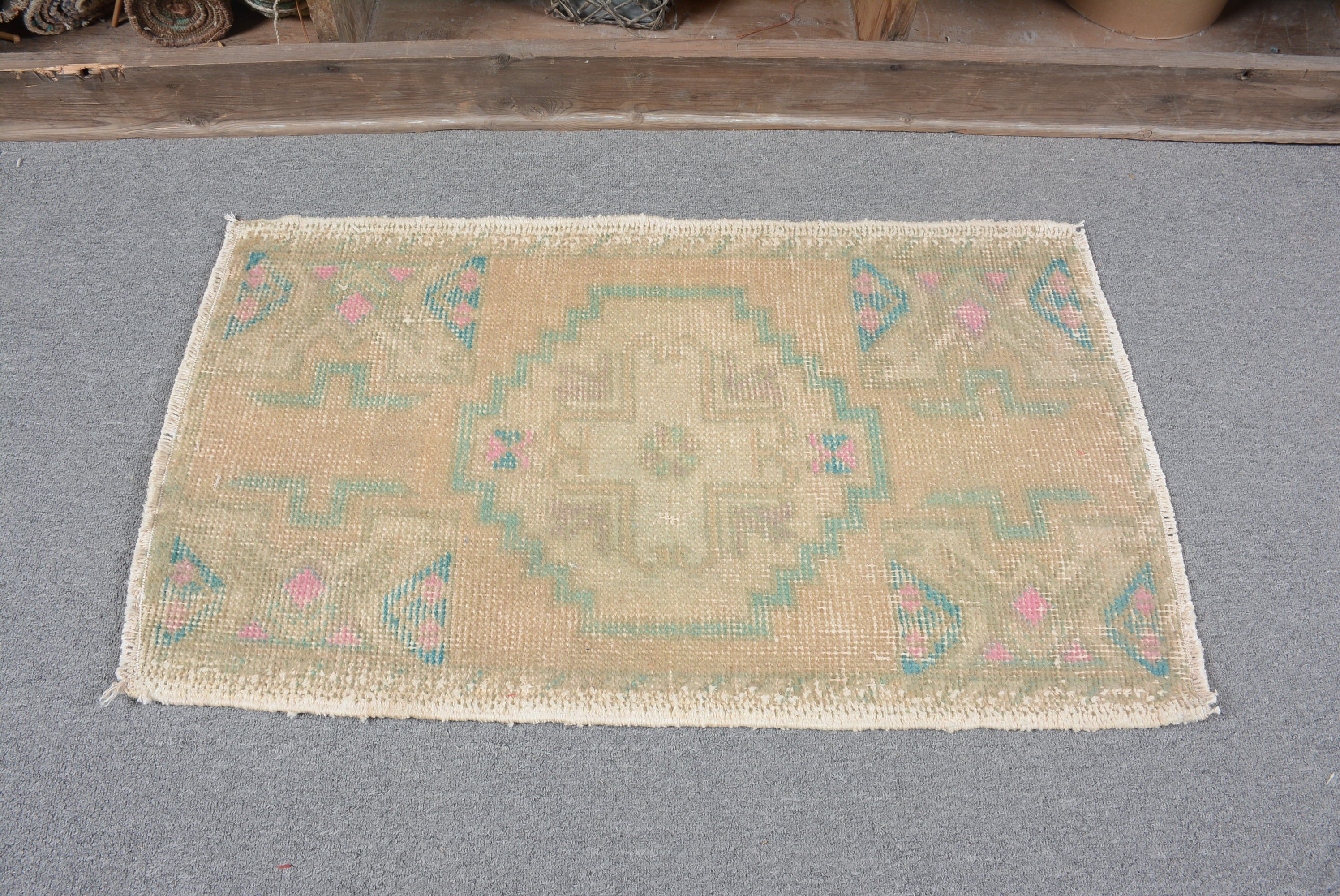 Wall Hanging Rug, Vintage Rugs, 1.6x2.8 ft Small Rug, Dorm Rug, Home Decor Rug, Green Antique Rug, Bath Rug, Turkish Rugs