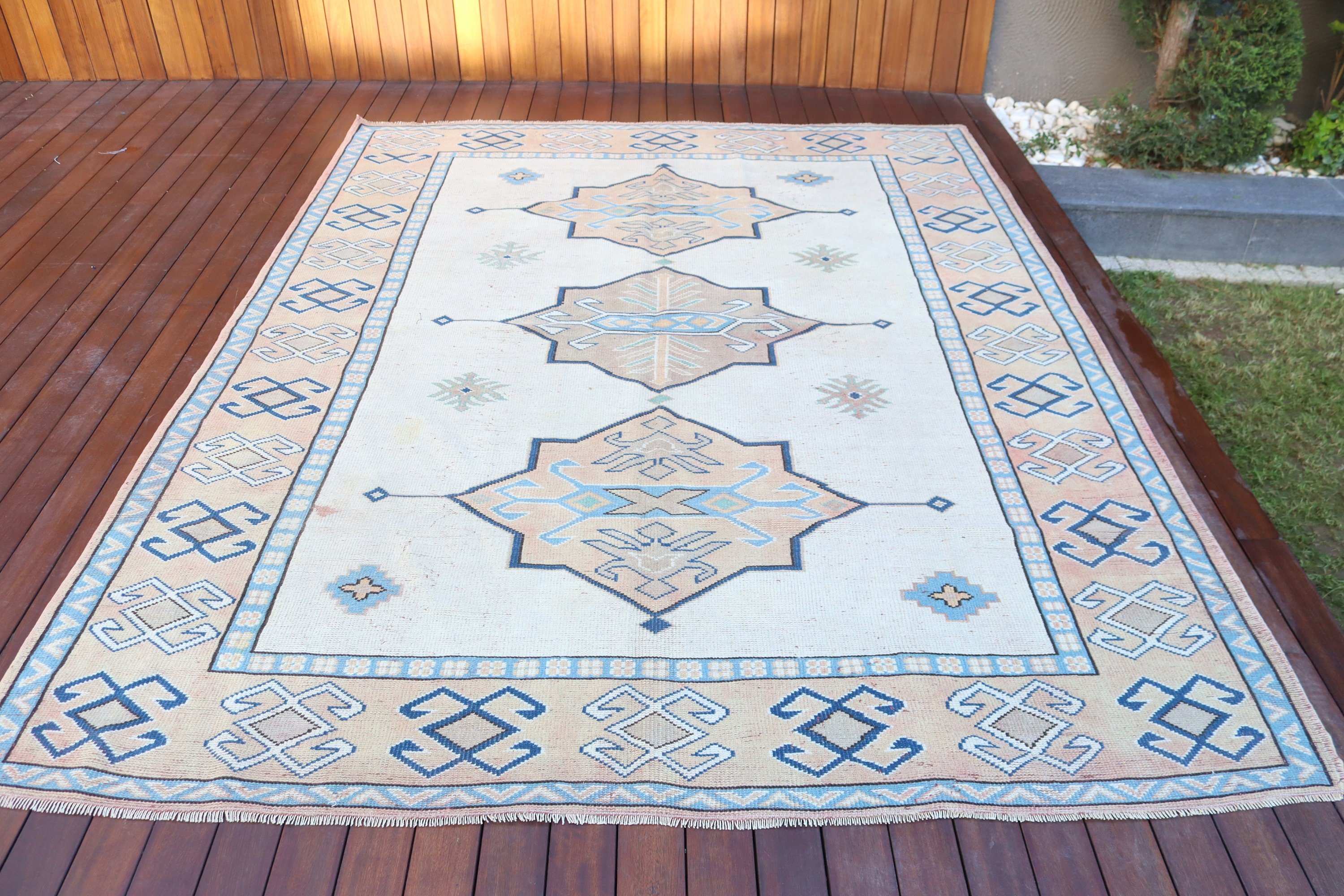 Ofis Halısı, Türk Halısı, Havalı Halılar, Oturma Odası Halıları, Açıklama Halısı, Bej Oushak Halısı, Vintage Halılar, 6,7x8,5 ft Büyük Halılar, Büyük Boho Halıları