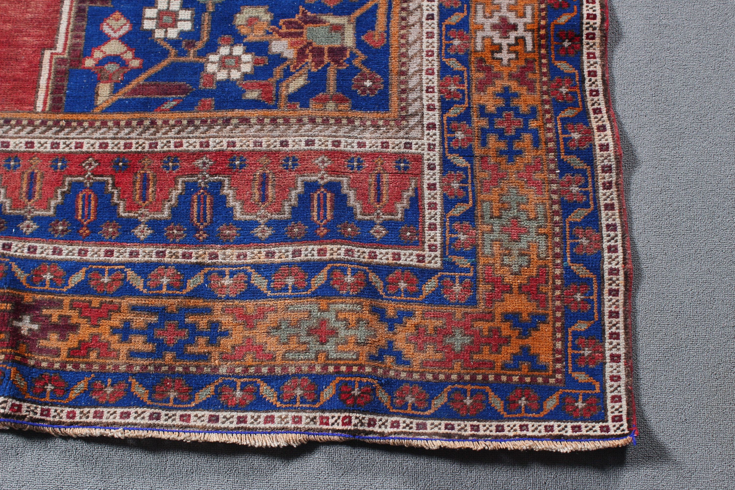 Büyük Vintage Halı, Kırmızı Nötr Halı, Oturma Odası Halıları, Yün Halılar, Vintage Halılar, 5.3x11 ft Büyük Halı, Türk Halısı, Boho Halısı, Salon Halıları