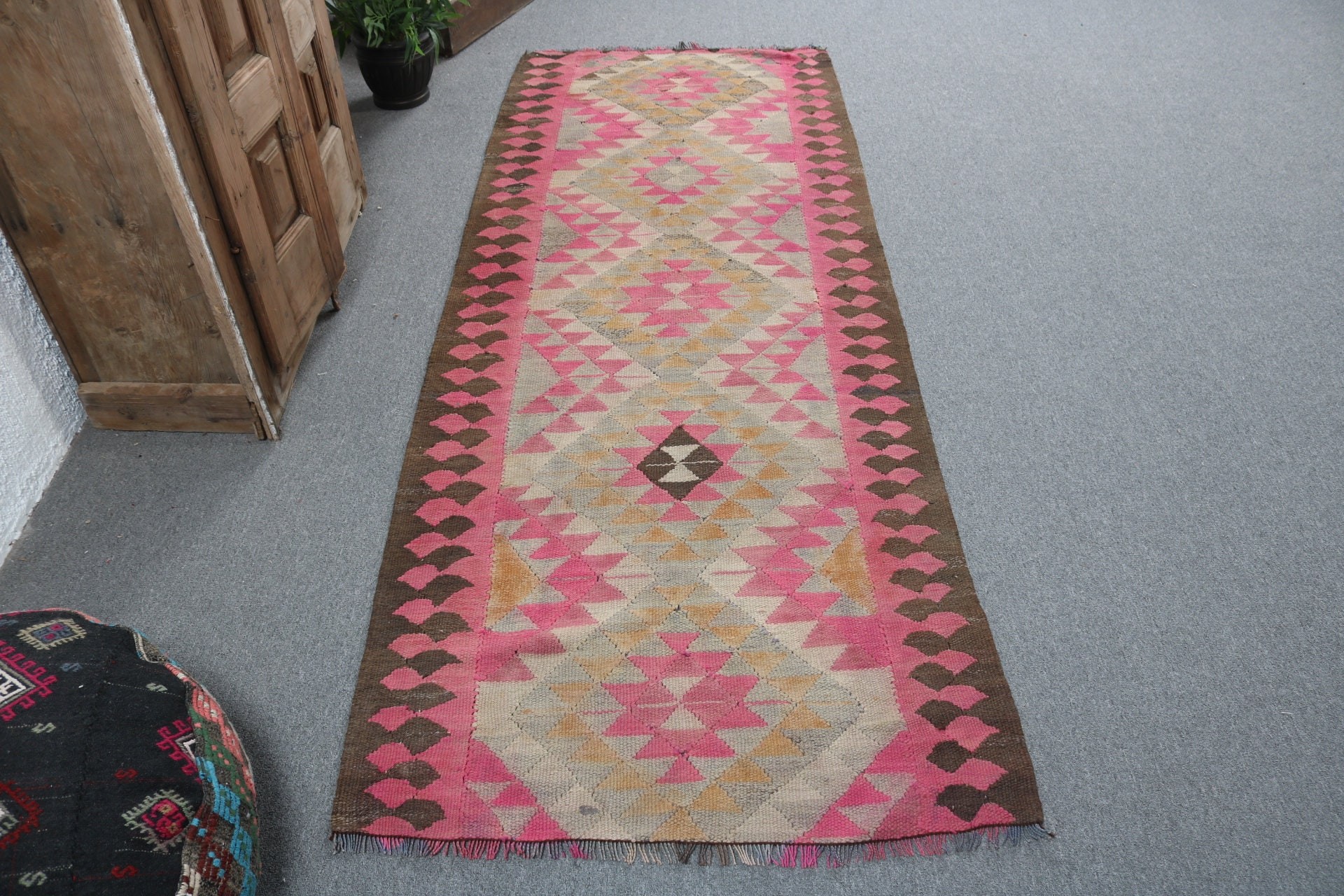 Yatak Odası Halısı, Koridor Halıları, 3.1x8.1 ft Runner Halıları, Vintage Runner Halısı, Pembe Bildirim Halısı, Vintage Halı, Türk Halısı, Antika Halılar