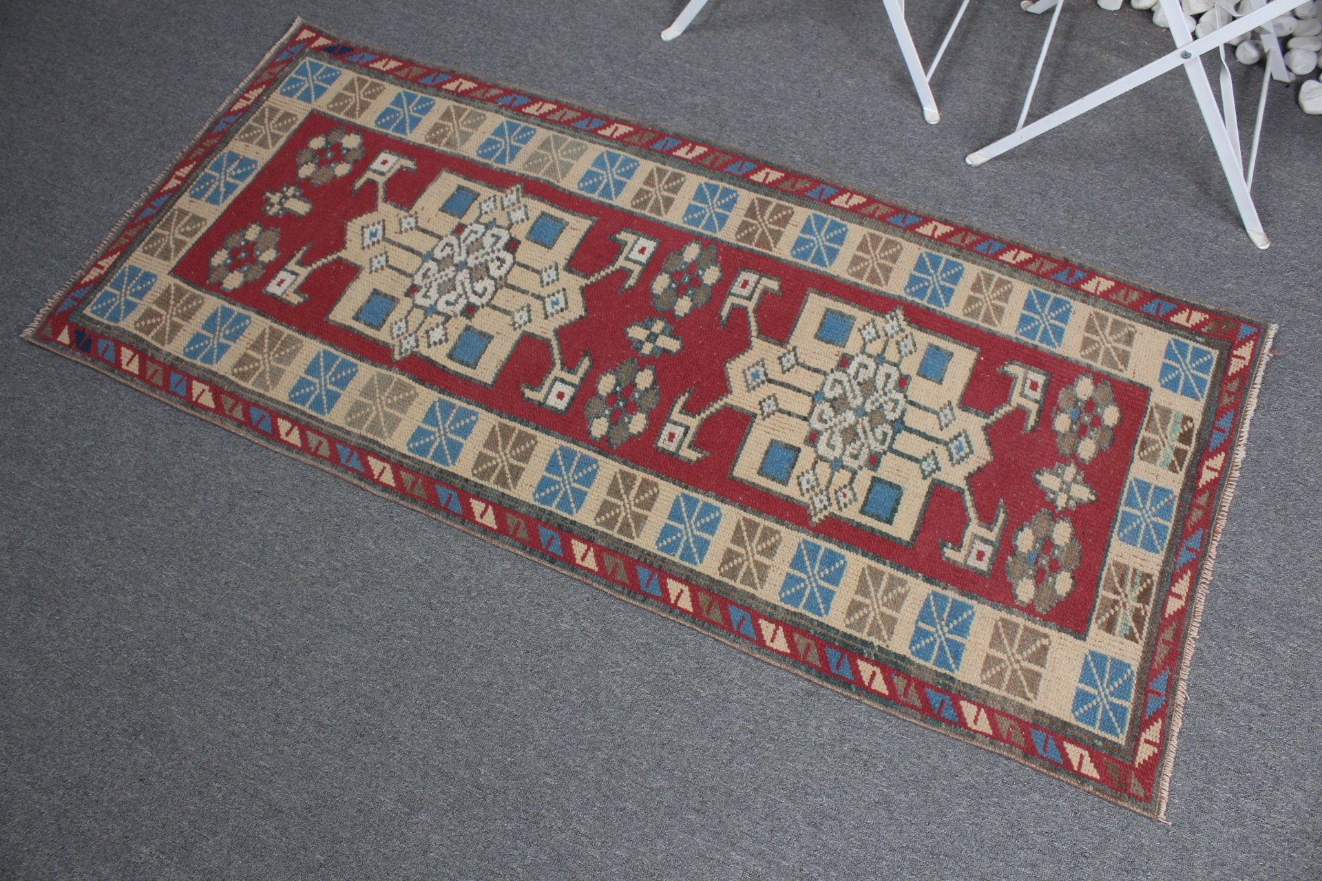 Nursery Rugs, Turkish Rug, 2.3x5.1 ft Small Rug, Rugs for Bedroom, Red Antique Rug, Antique Rug, Vintage Rug, Entry Rugs, Floor Rug