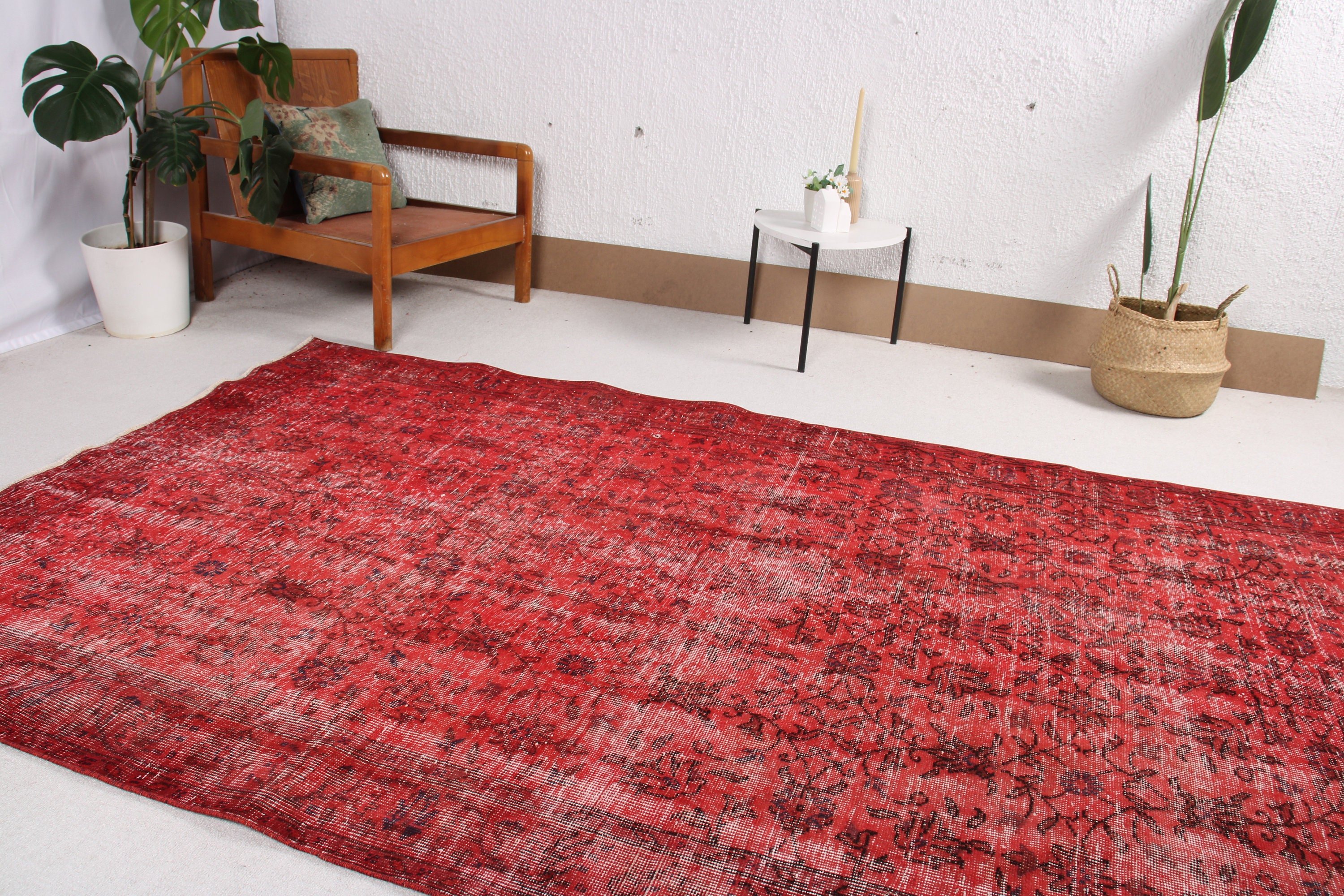 Turkish Rugs, 5.5x9.1 ft Large Rug, Geometric Rug, Ethnic Rug, Salon Rugs, Red Statement Rug, Handwoven Rugs, Living Room Rug, Vintage Rug