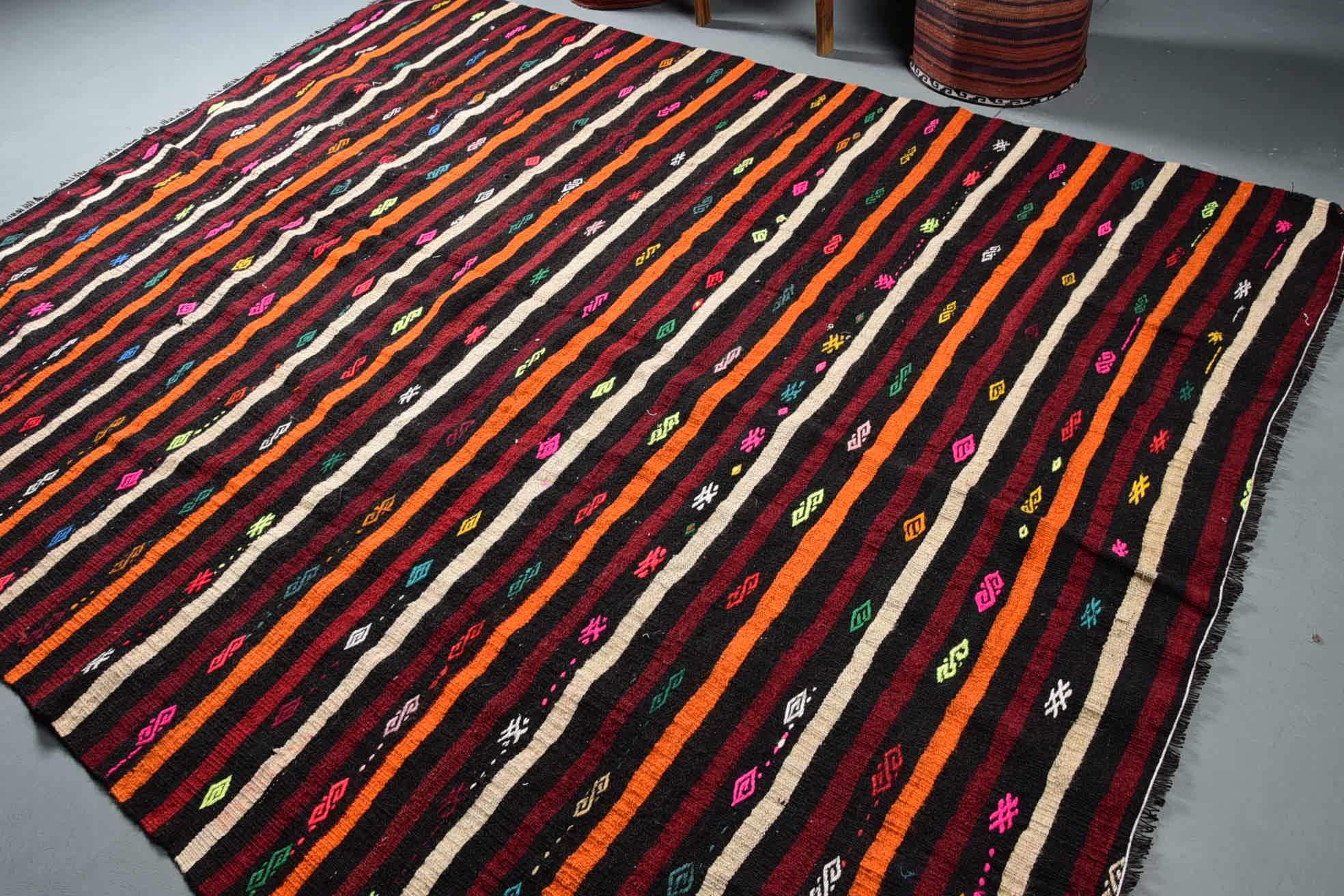 7.3x9.6 ft Büyük Boy Halı, Anadolu Halısı, Vintage Halı, Oturma Odası Halıları, Türk Halısı, Yer Halısı, Kilim, Yemek Odası Halısı, Ev Dekor Halısı