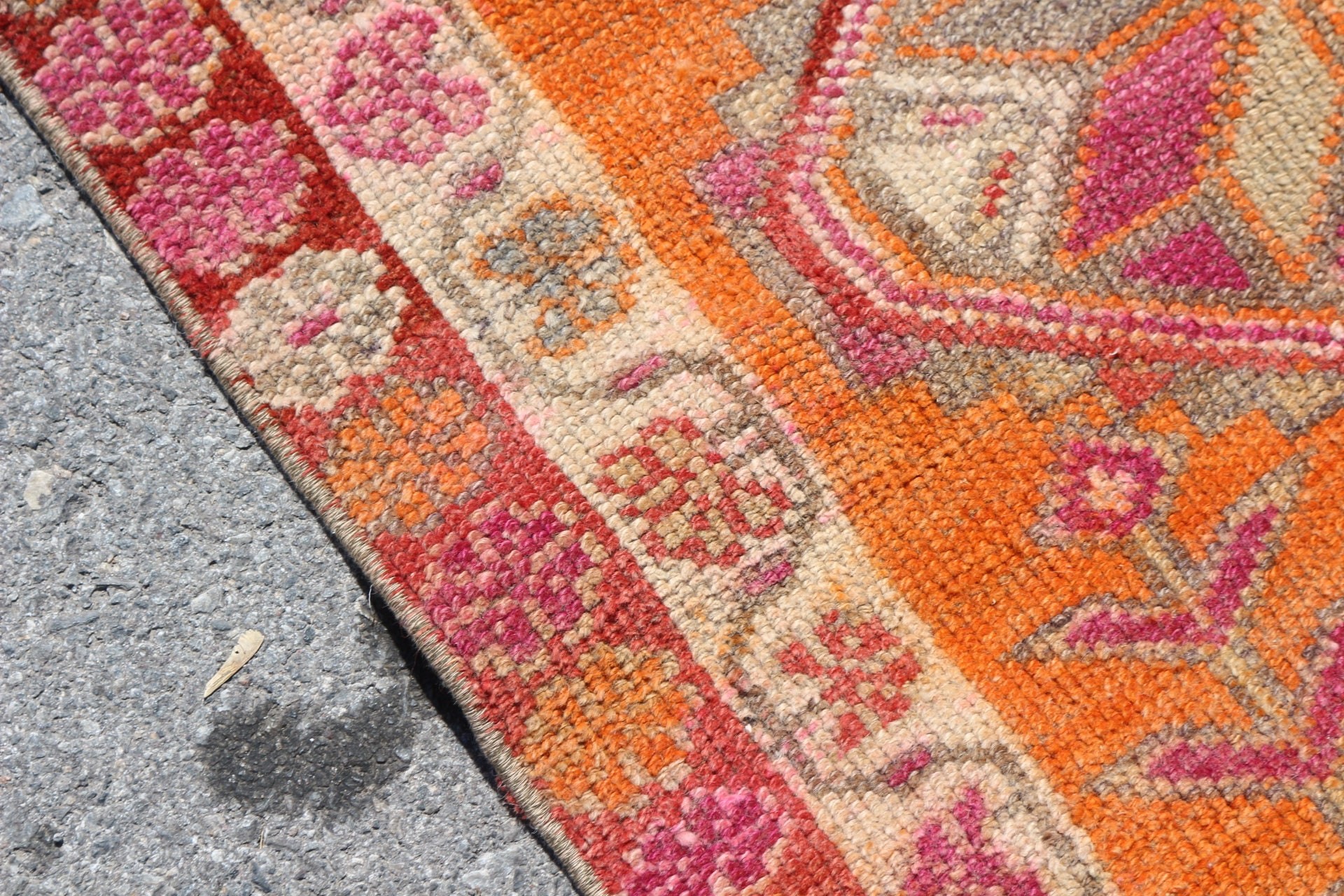 Corridor Rug, Turkish Rugs, Antique Rugs, Floor Rug, Kitchen Rug, Vintage Rug, Orange  2.6x10.4 ft Runner Rugs
