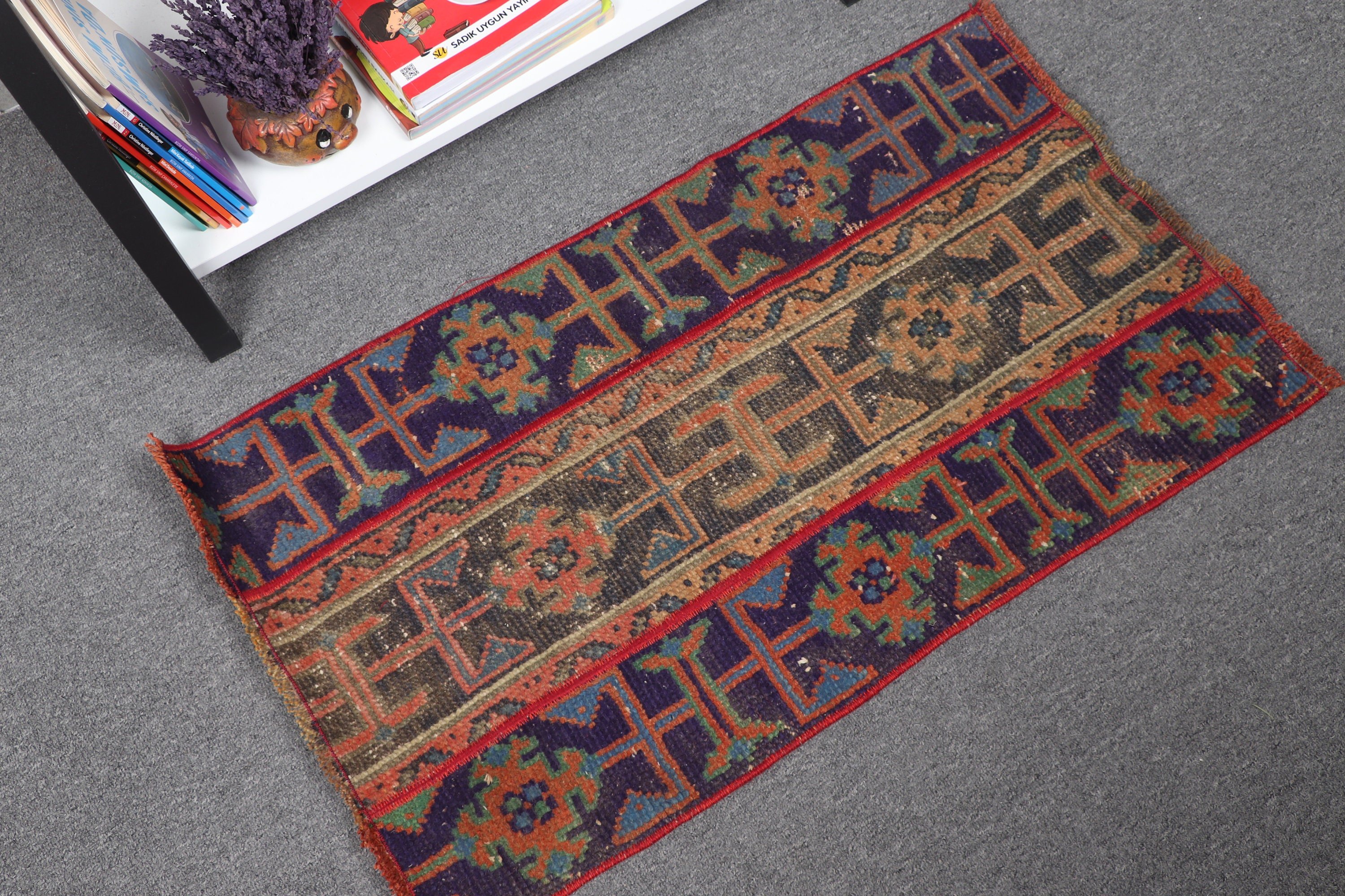 Blue Floor Rug, Turkish Rug, Rugs for Bathroom, Bedroom Rugs, 1.6x2.8 ft Small Rug, Bath Rugs, Wool Rug, Vintage Rug