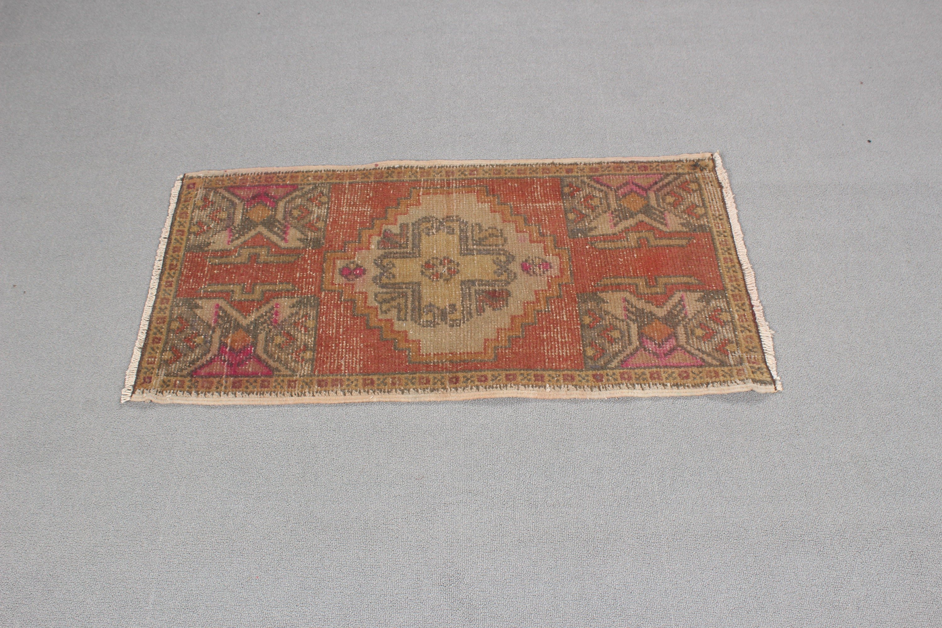 Vintage Rug, Red Cool Rug, Moroccan Rugs, Bedroom Rug, Kitchen Rugs, Anatolian Rug, Rugs for Entry, Turkish Rug, 1.7x3.2 ft Small Rug