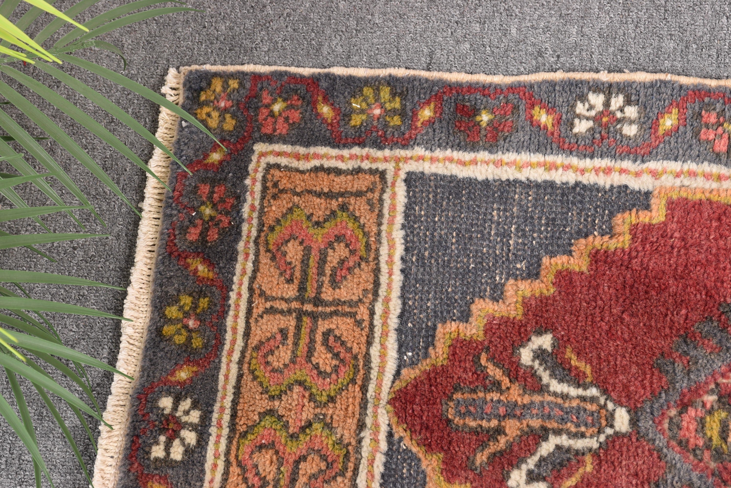 1.6x3.4 ft Küçük Halı, Vintage Halı, Yatak Odası Halıları, Yatak Odası Halısı, Mavi Modern Halı, Türk Halıları, Lüks Halılar, Kapı Paspas Halıları