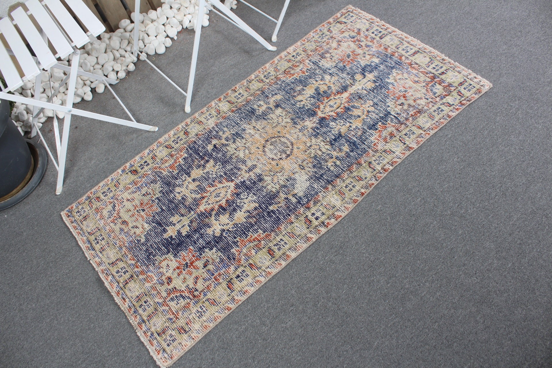 Blue Bedroom Rug, Kitchen Rugs, Entry Rugs, Rugs for Entry, Vintage Rug, 2.3x4.7 ft Small Rug, Wool Rug, Small Boho Rug Rugs, Turkish Rug