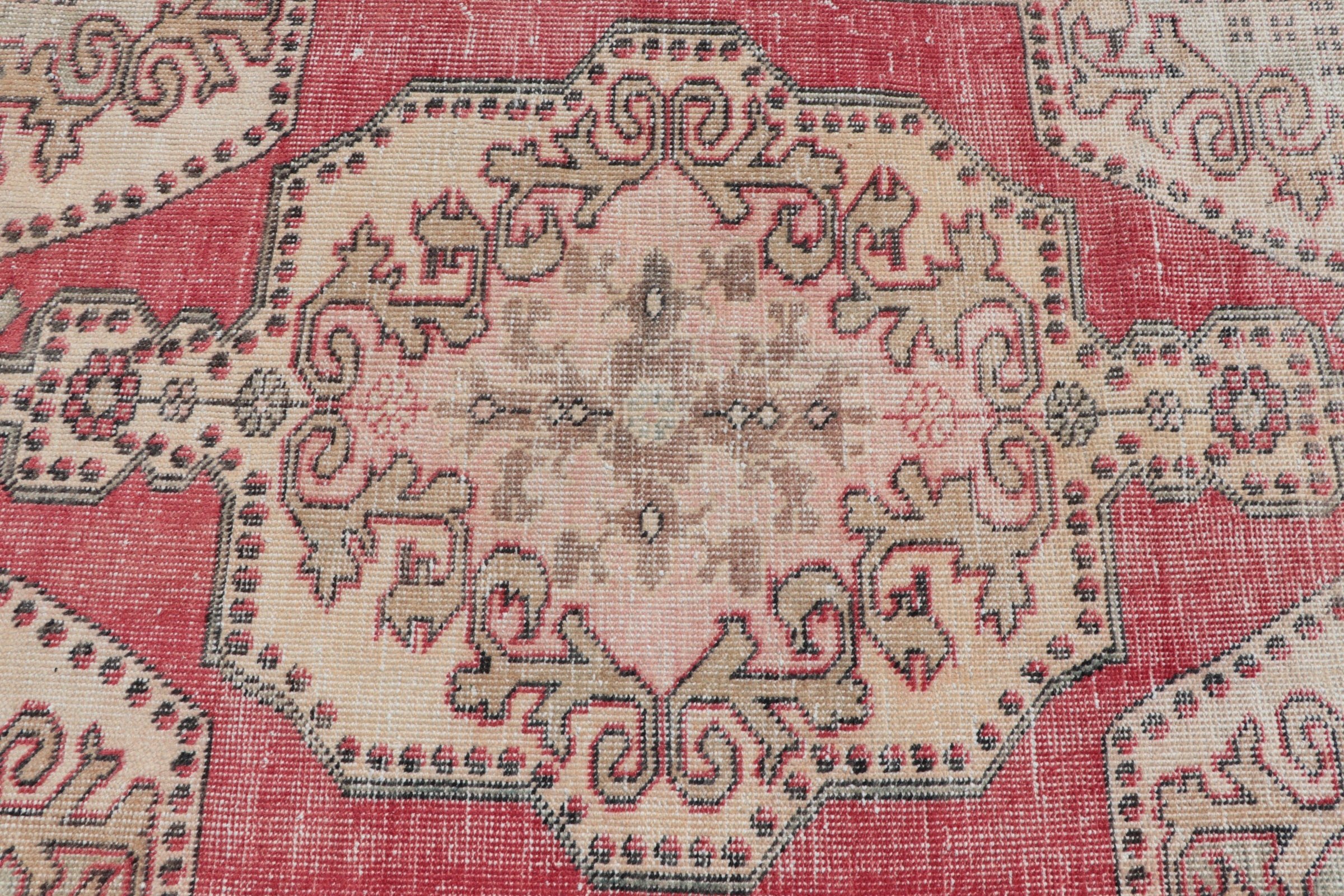 Old Rugs, Turkish Rug, Living Room Rug, Red  4.3x6.4 ft Area Rug, Home Decor Rug, Vintage Rugs, Dining Room Rug