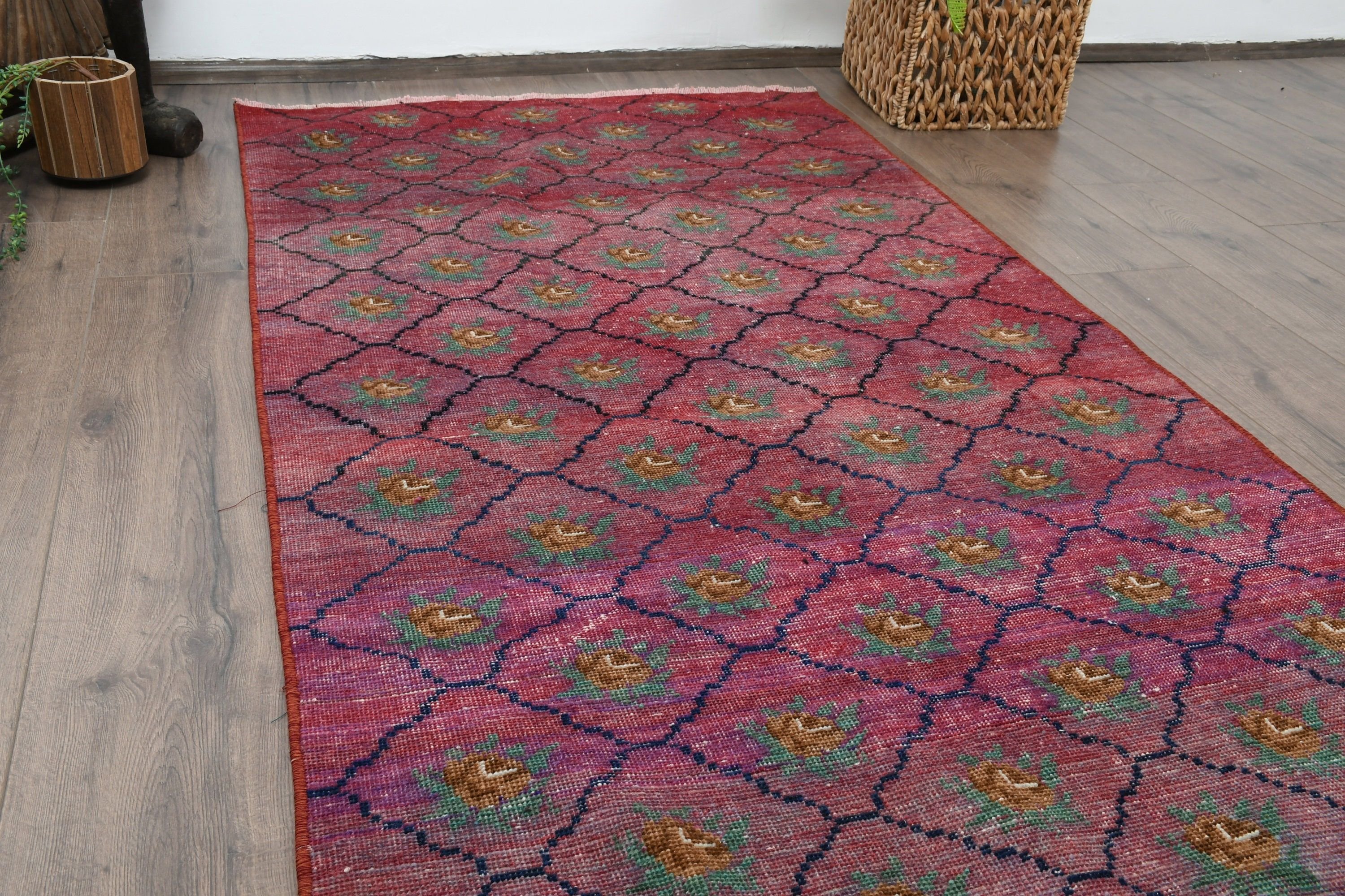 Floor Rug, Home Decor Rugs, Kitchen Rug, Vintage Rug, Outdoor Rug, Nursery Rug, Turkish Rug, 3.1x6.6 ft Accent Rugs, Pink Home Decor Rug