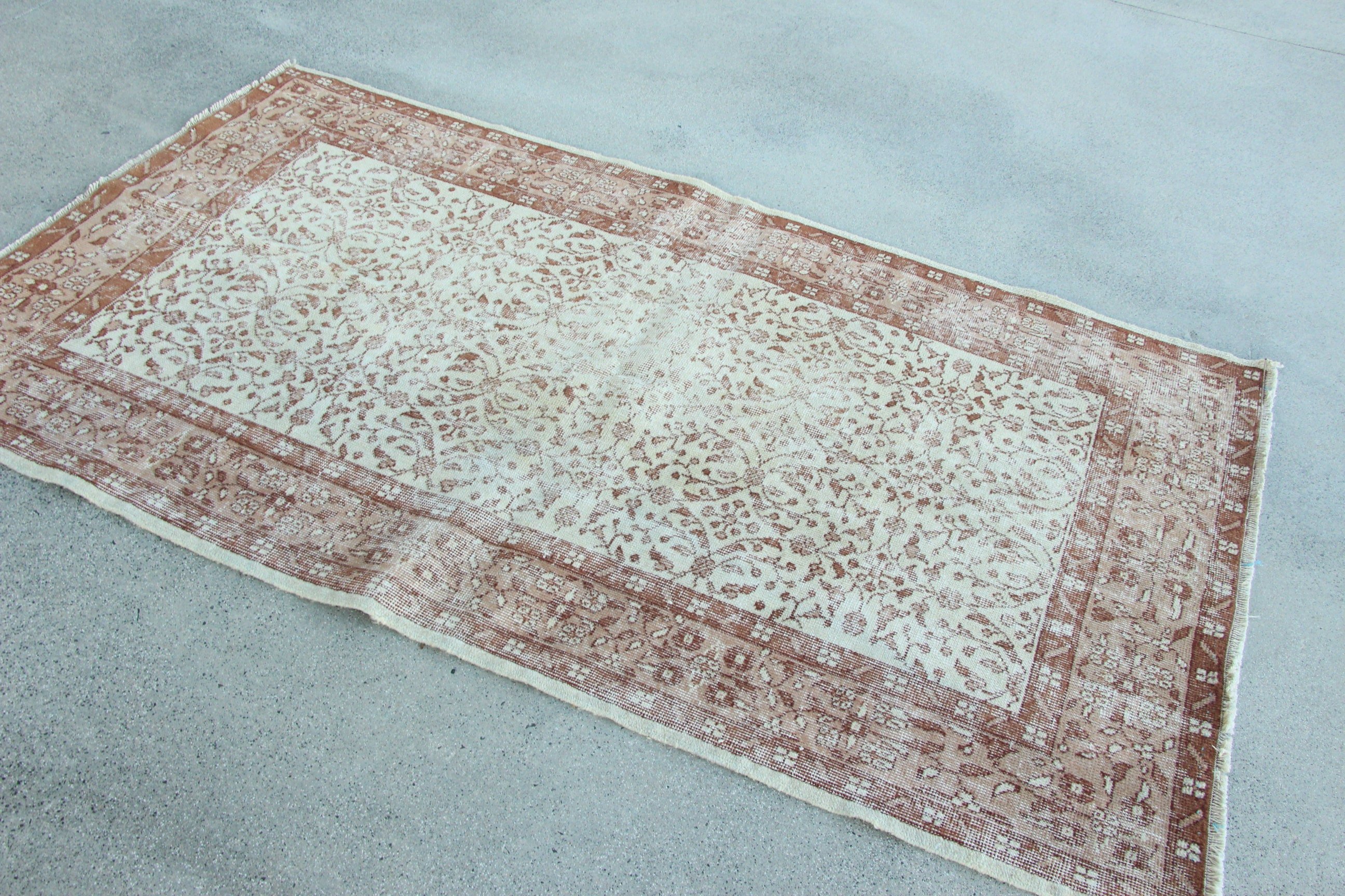 Statement Rugs, Vintage Area Rug, 3.7x6.6 ft Area Rug, Modern Rugs, Living Room Rugs, Turkish Rug, Vintage Rug, Beige Flatweave Rug