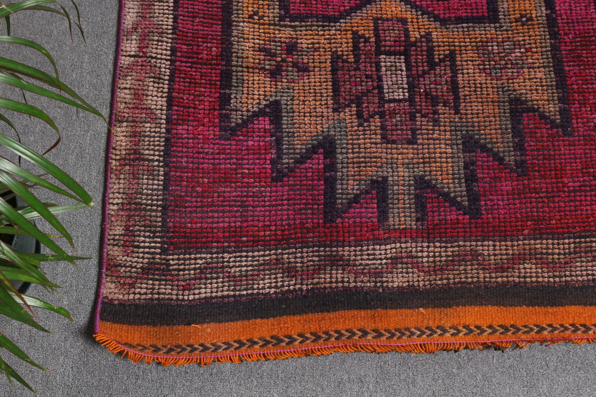 Antique Rug, Purple Wool Rug, Handmade Rug, Turkish Rug, Home Decor Rugs, Rugs for Hallway, Stair Rug, 3x10.5 ft Runner Rug, Vintage Rug