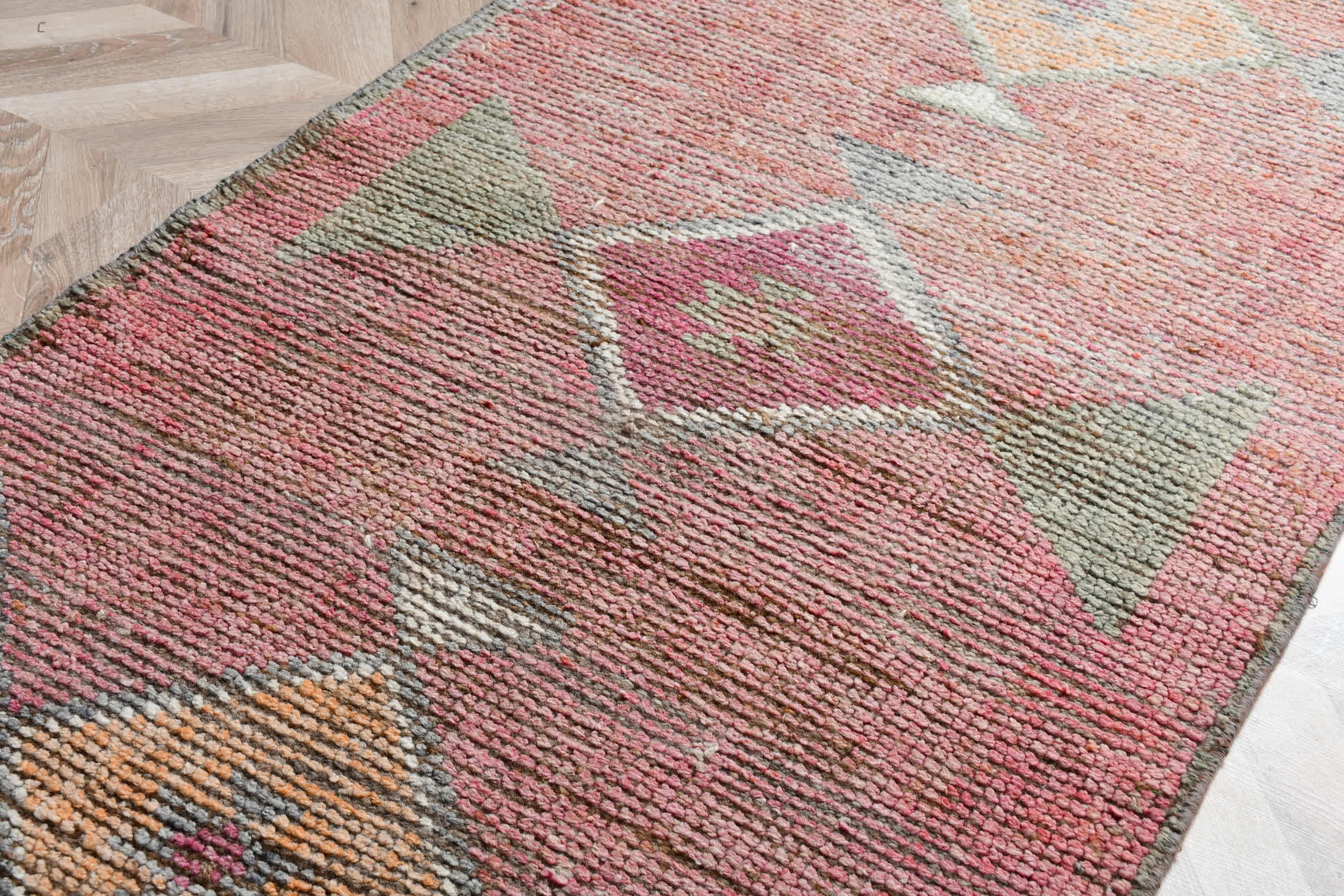 Turkish Rugs, Pink Floor Rug, Kitchen Rug, Antique Rug, Rugs for Corridor, Floor Rug, 2.8x11.2 ft Runner Rug, Stair Rug, Vintage Rugs