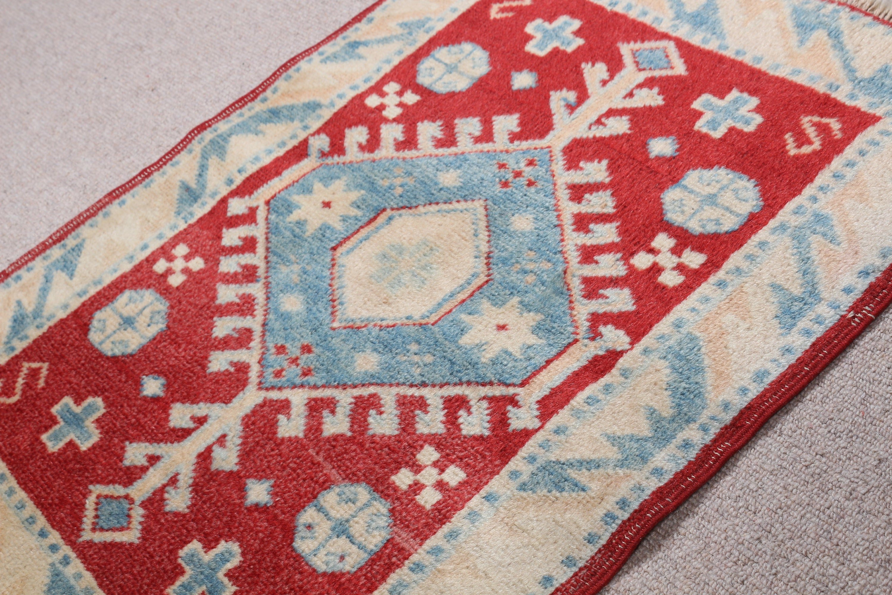 Kitchen Rugs, Turkish Rugs, Home Decor Rugs, Distressed Rug, Anatolian Rugs, Door Mat Rug, 2x2.7 ft Small Rug, Vintage Rugs, Red Cool Rug