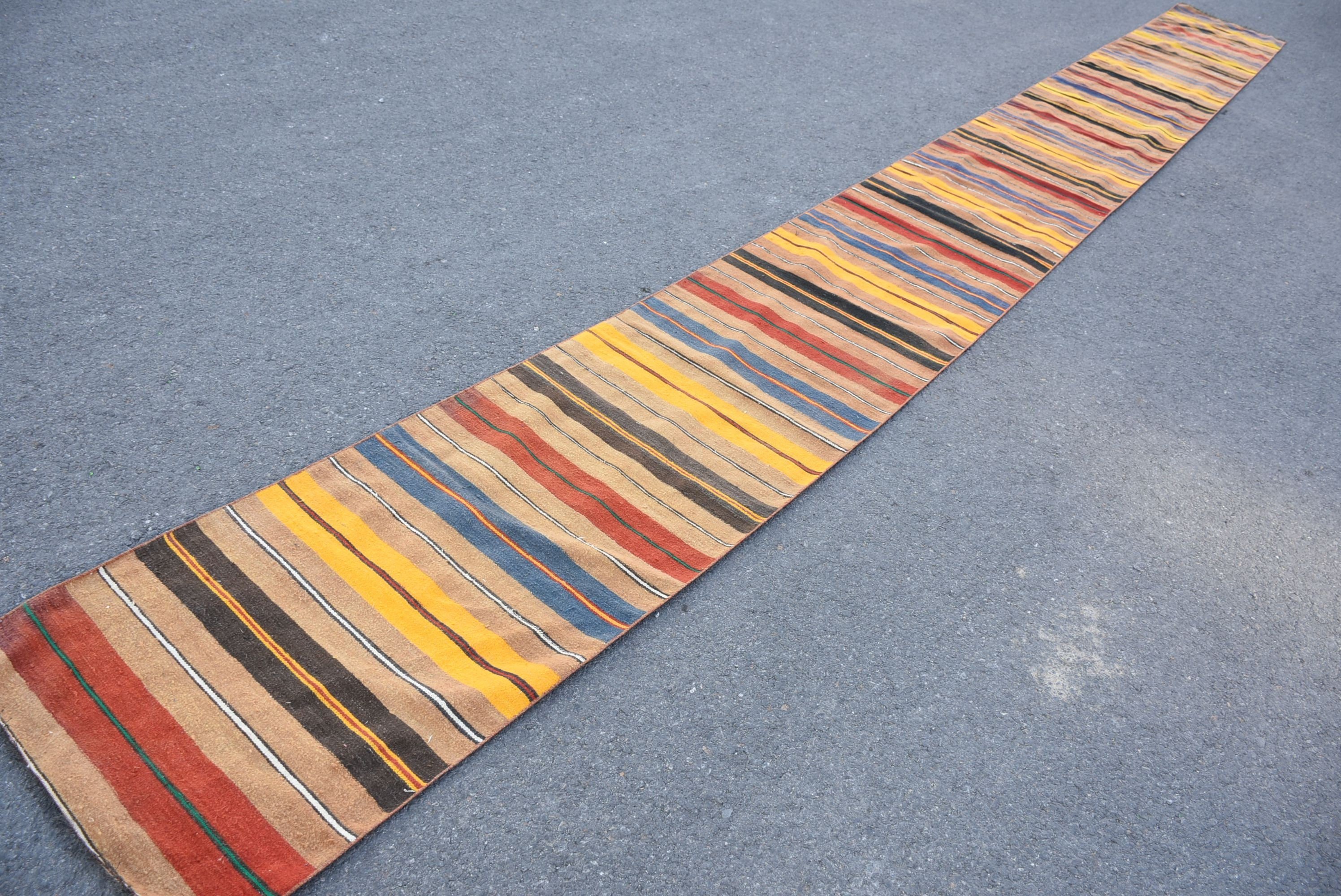 Merdiven Kilim, Merdiven Kilim, Antik Kilim, Koridor Kilim, Türk Kilim, 64x679 cm Yolluk Kilim, Sarı Fas Kilim, Merdiven Kilim