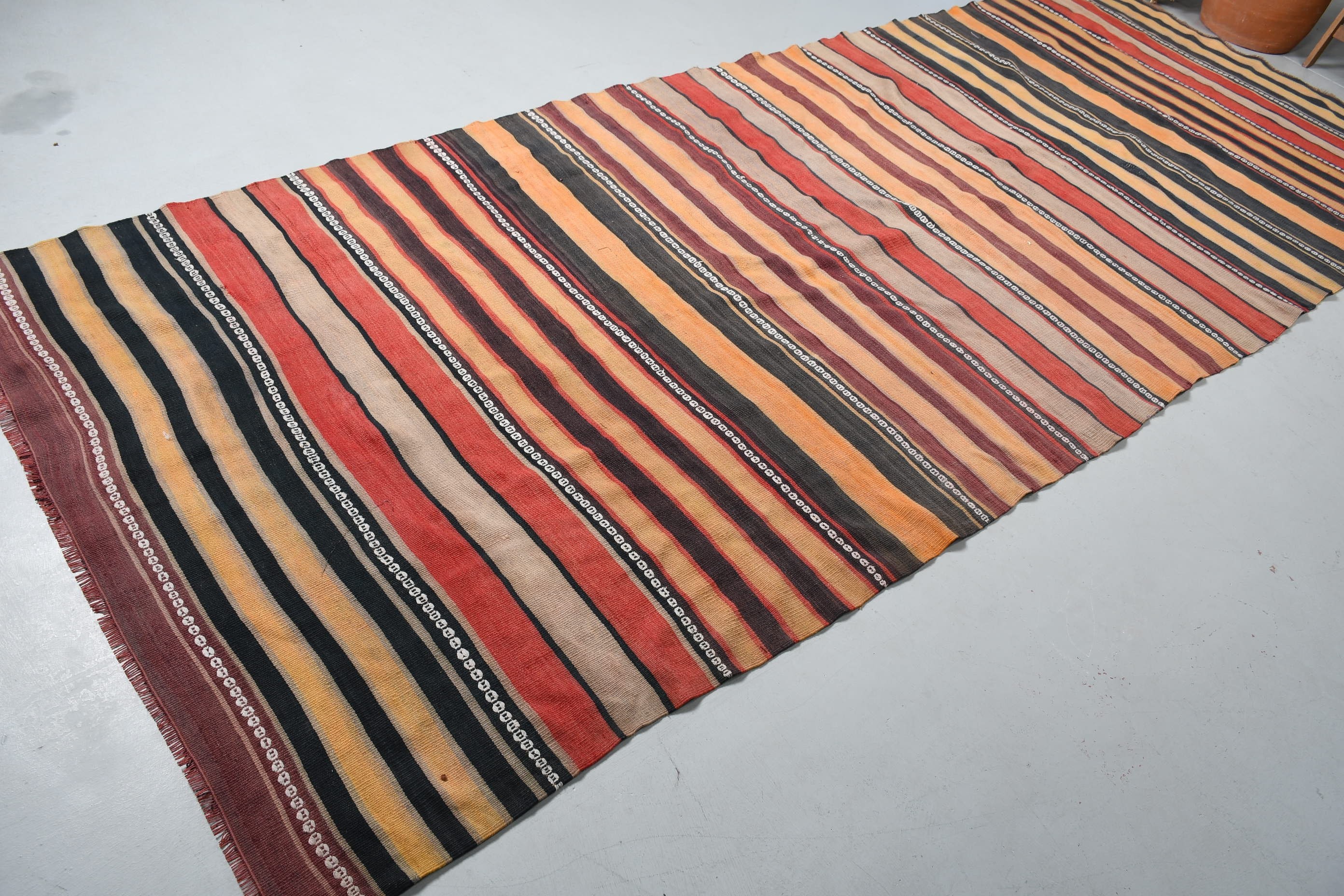 Turuncu Yer Halısı, Yün Halılar, Türk Halısı, 4.7x13 ft Runner Halısı, Vintage Halı, Mutfak Halıları, Oryantal Halı, Sessiz Halılar, Kilim, Merdiven Halısı