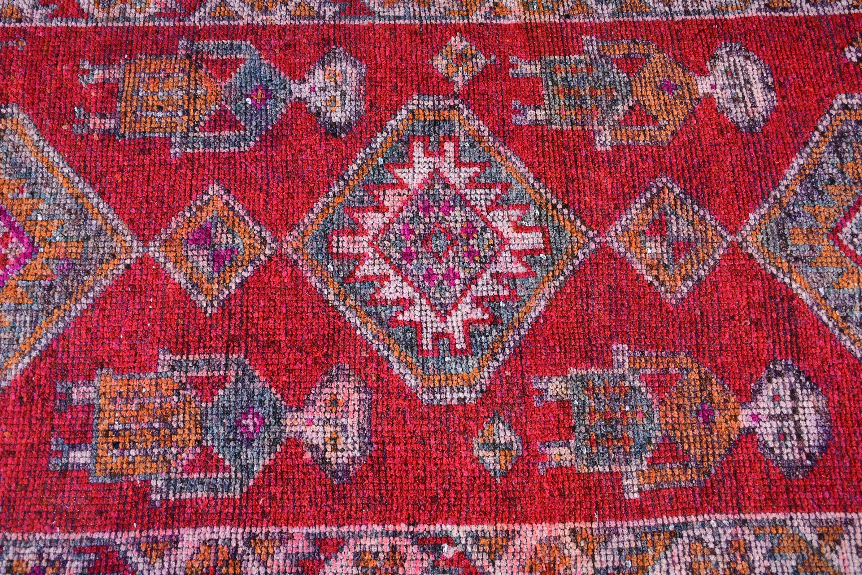 Oushak Rugs, 2.8x9.5 ft Runner Rugs, Corridor Rugs, Pink Antique Rug, Turkey Rug, Rugs for Kitchen, Turkish Rug, Vintage Rugs