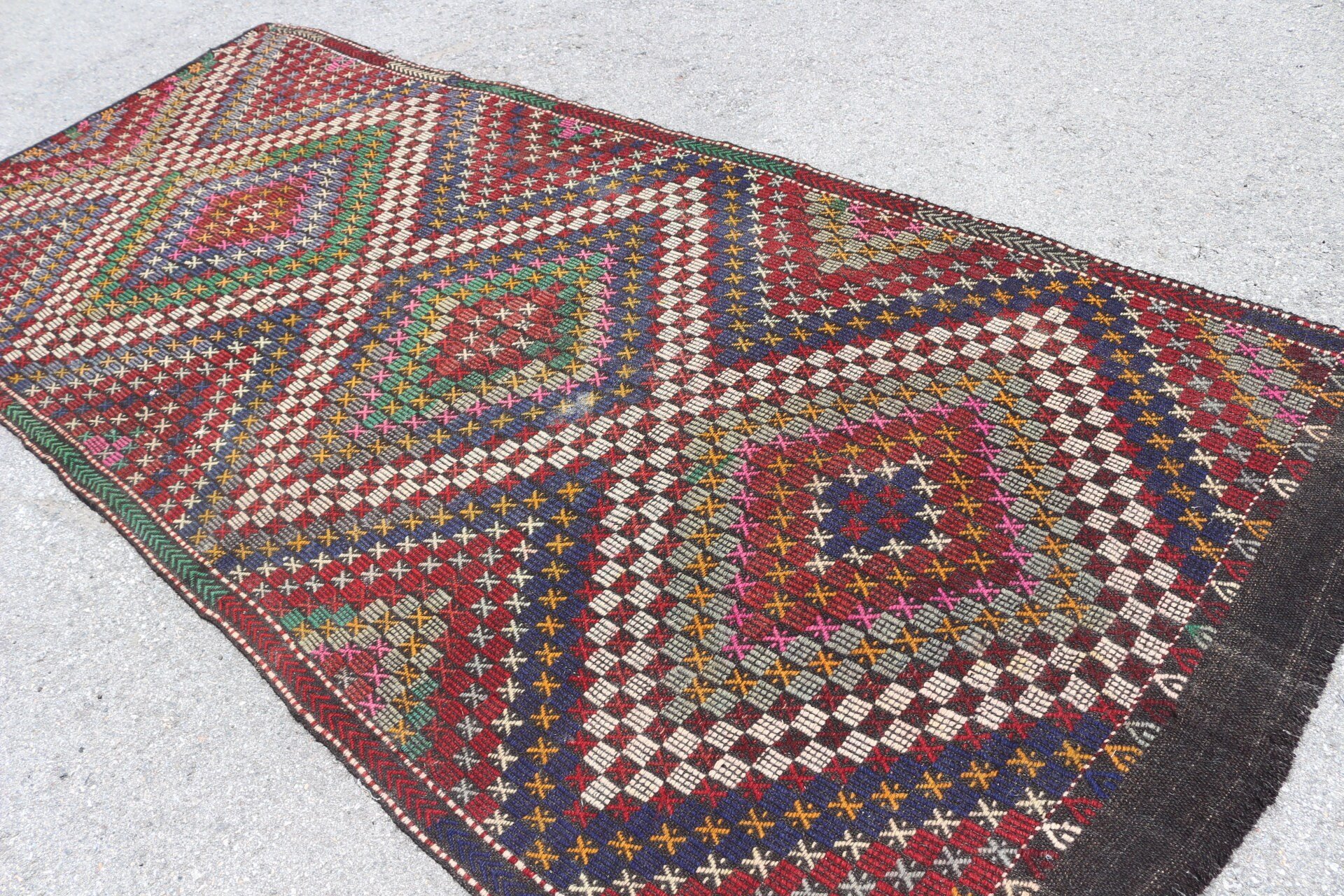 Ev Dekor Halıları, Mutfak Halısı, Kırmızı Oryantal Halılar, Türk Halısı, Vintage Halı, 5.2x11.9 ft Büyük Halı, Yatak Odası Halısı, Kilim, Yemek Odası Halıları