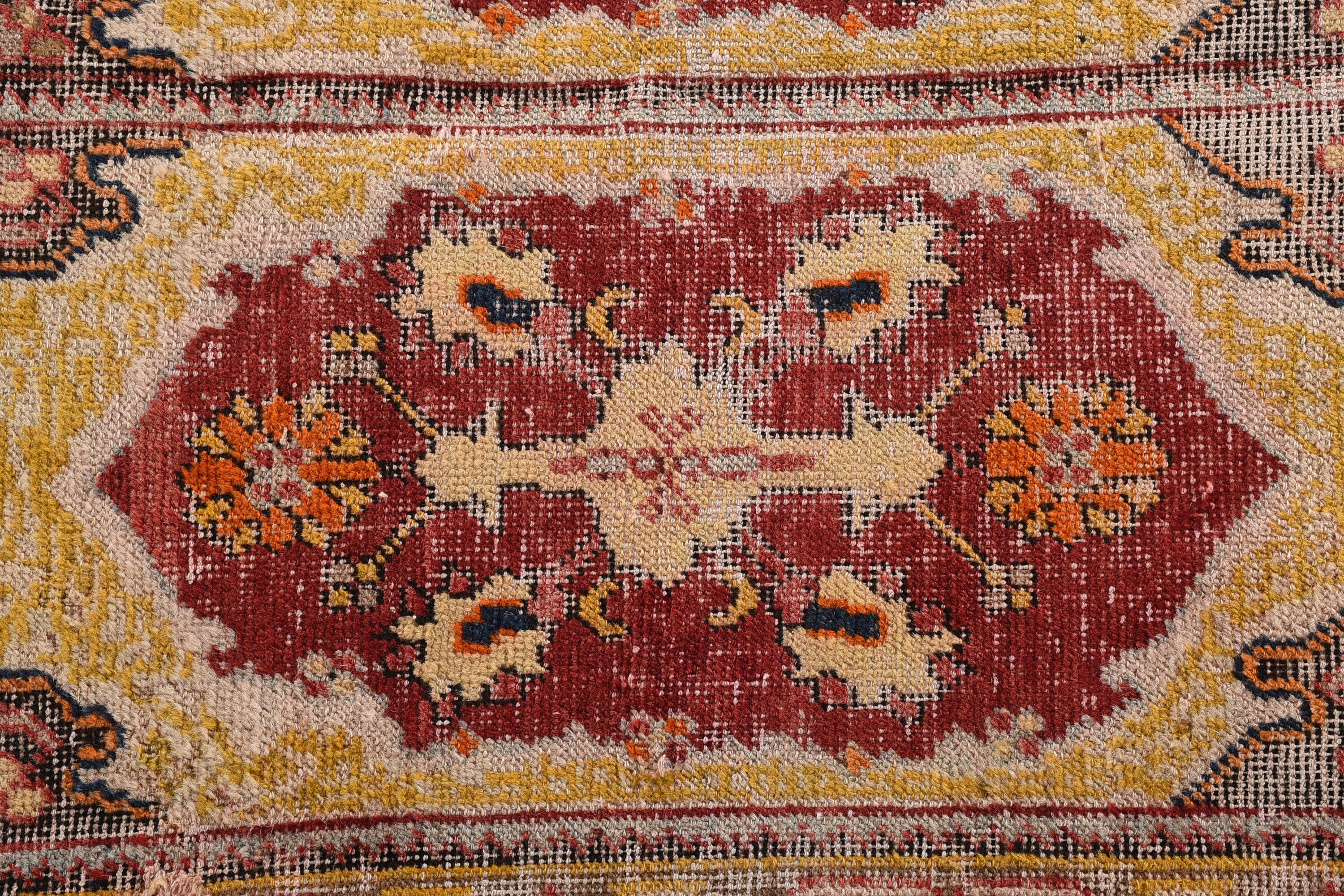 Vintage Halı, Fas Halısı, Yün Halılar, İç Mekan Halıları, Oturma Odası Halıları, 4.2x6.2 ft Alan Halısı, Turuncu Soğuk Halı, Türk Halıları, Yer Halısı