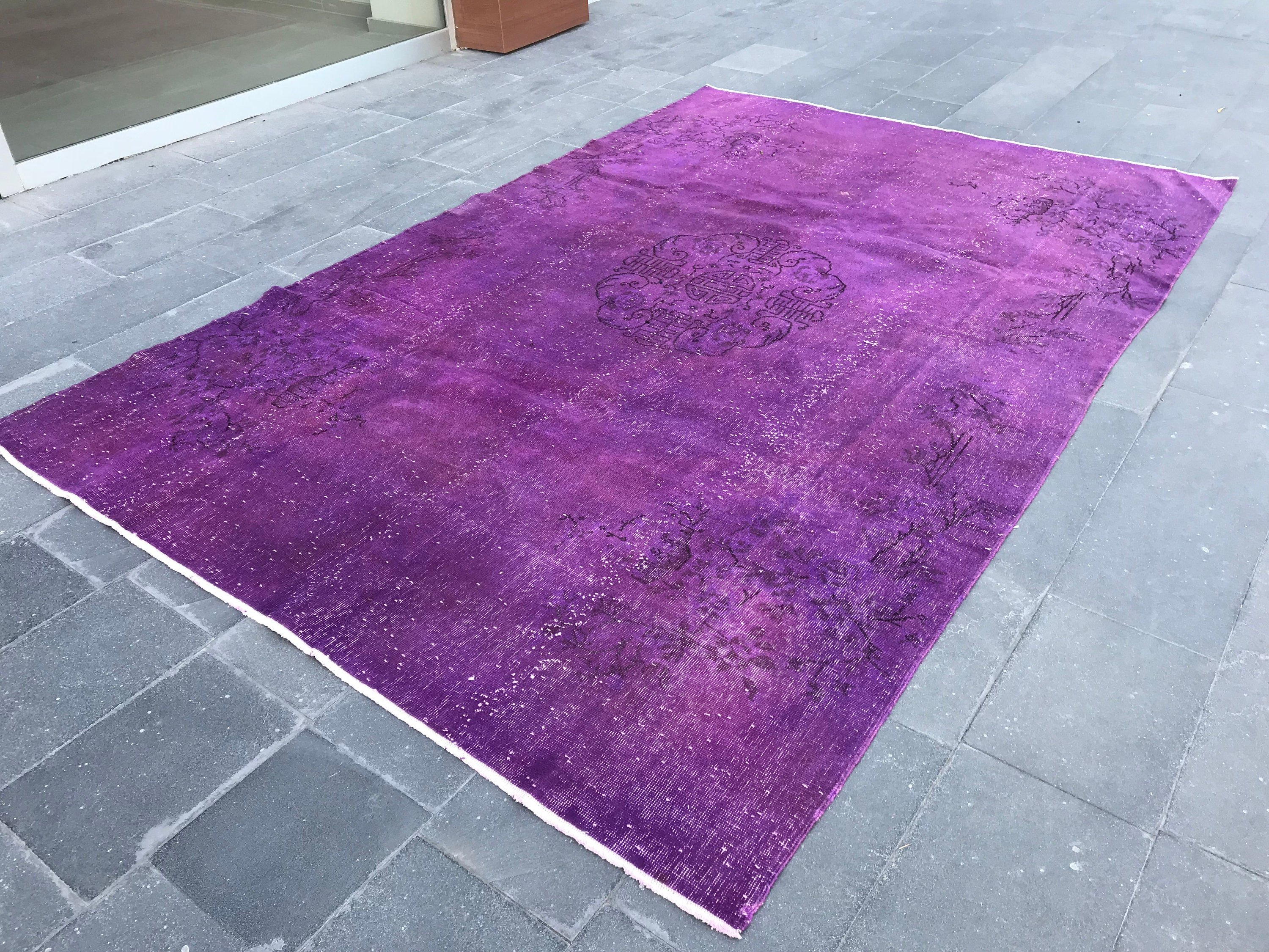 Cool Rug, Rugs for Saloon, Turkish Rug, 7x10.9 ft Oversize Rugs, Vintage Rug, Purple Cool Rug, Home Decor Rug, Salon Rug, Living Room Rugs