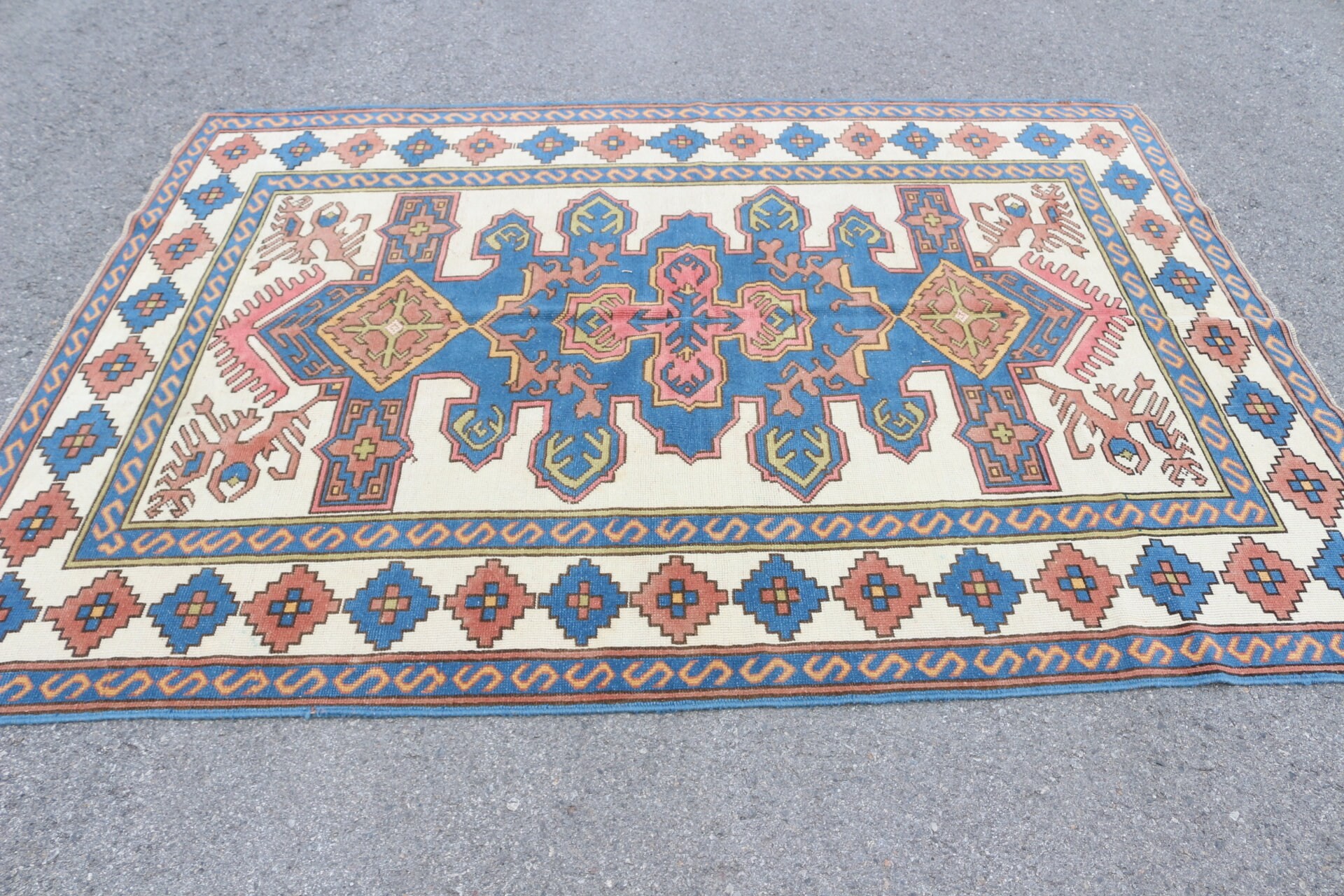 Vintage Halı, Ev Dekor Halıları, Salon Halıları, Aztek Halısı, Türk Halıları, Bej Ev Dekor Halısı, Oryantal Halı, 5.9x8 ft Büyük Halı, Yemek Odası Halıları