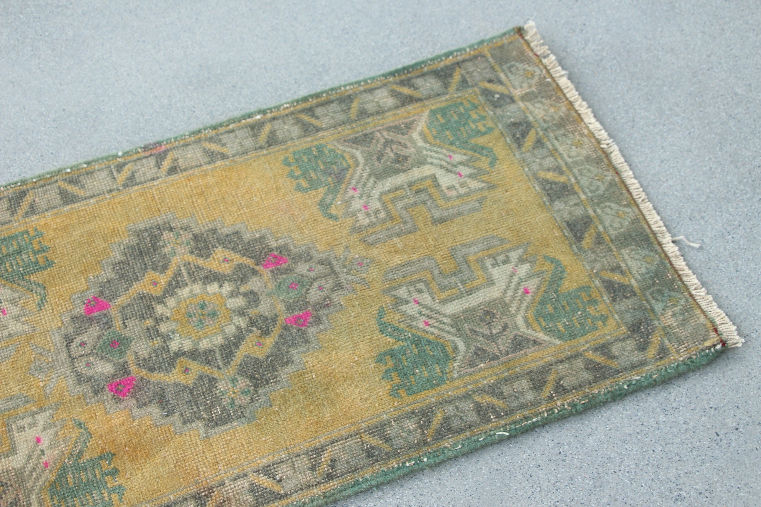 Cool Rug, Turkish Rug, Bedroom Rugs, Kitchen Rug, Rugs for Bathroom, 1.7x3.1 ft Small Rugs, Wool Rugs, Vintage Rug, Green Cool Rug